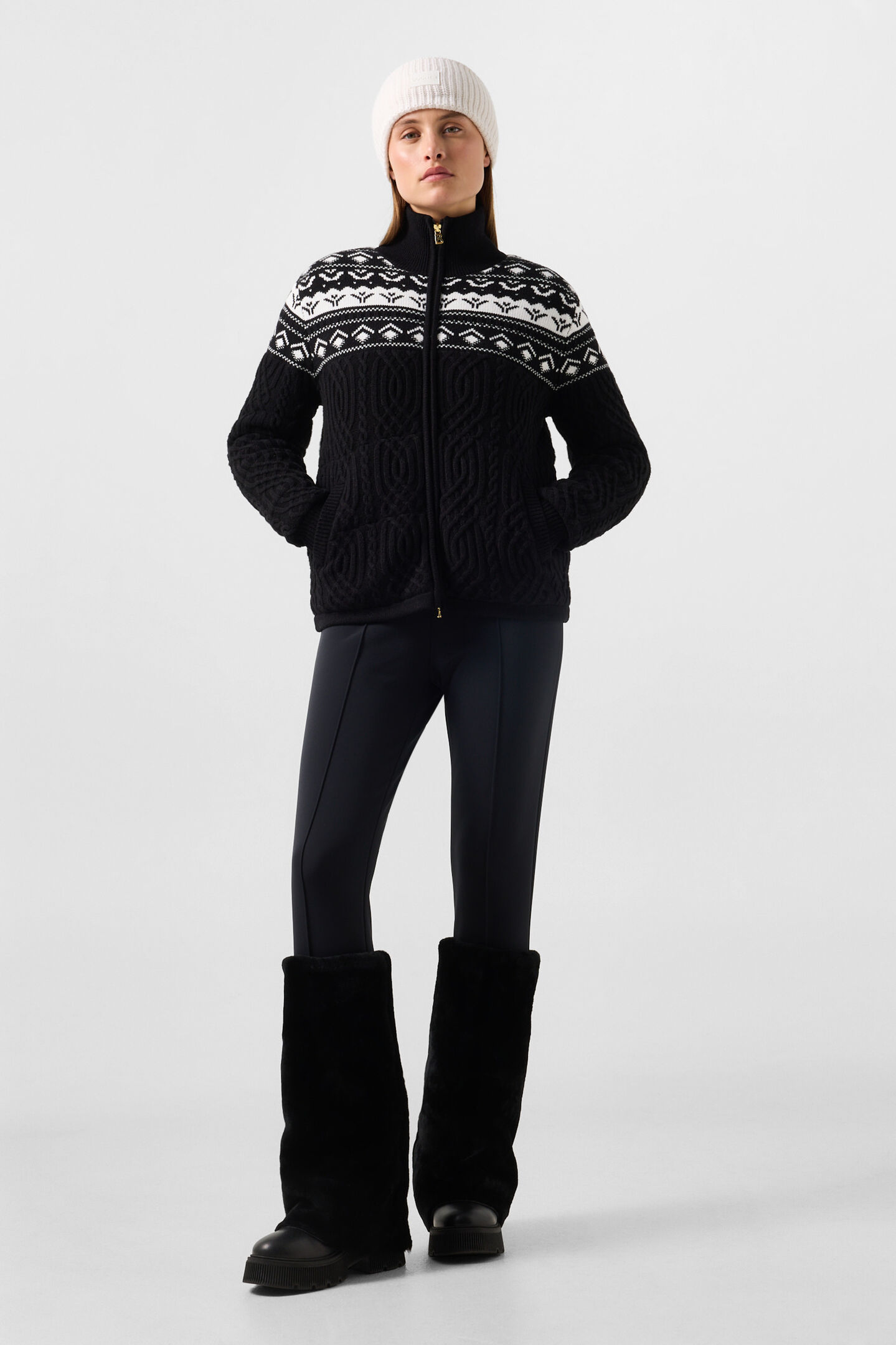 Norweger-Strickjacke Carolyn Schwarz