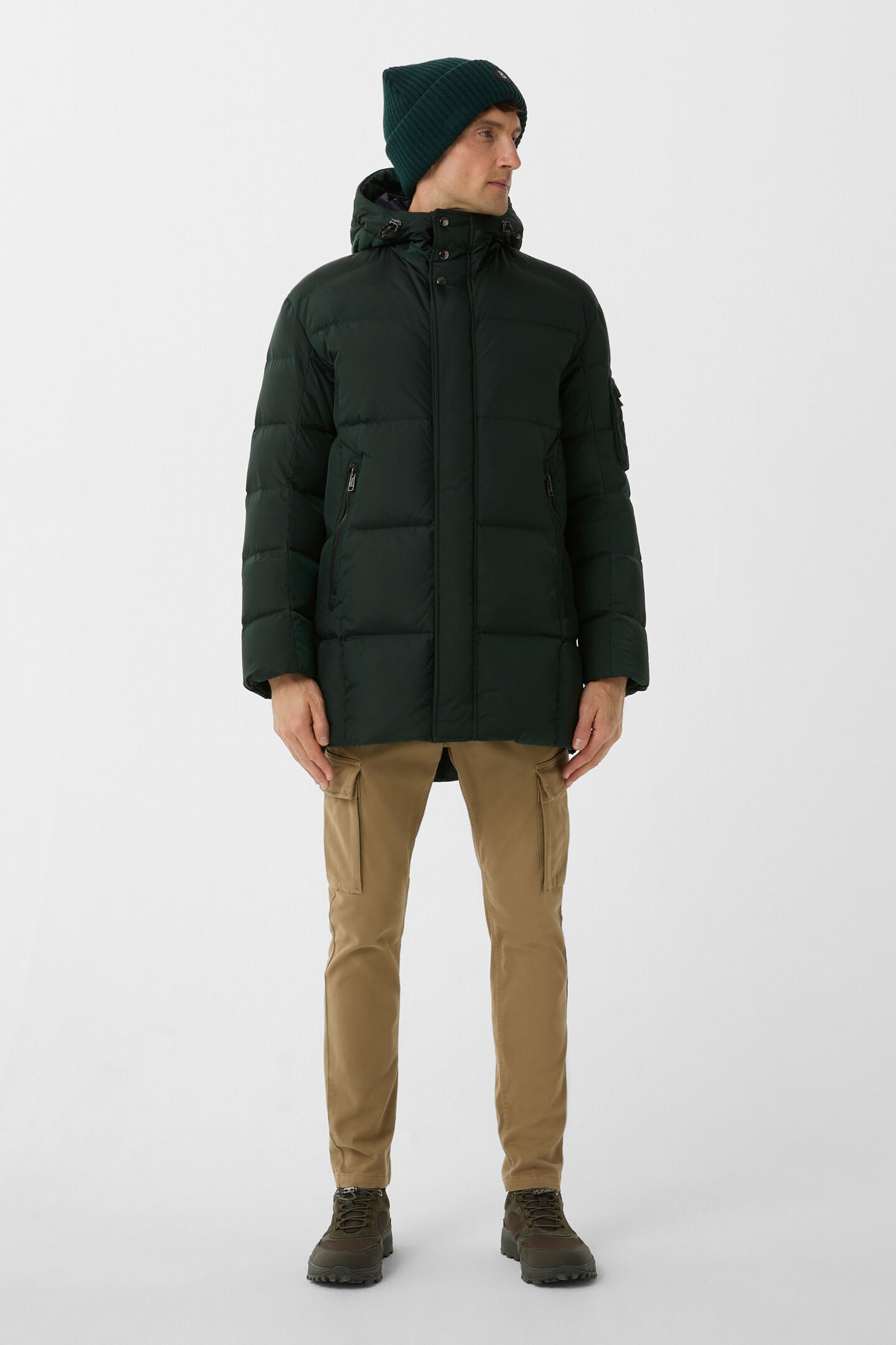 Jones down short coat Dark green