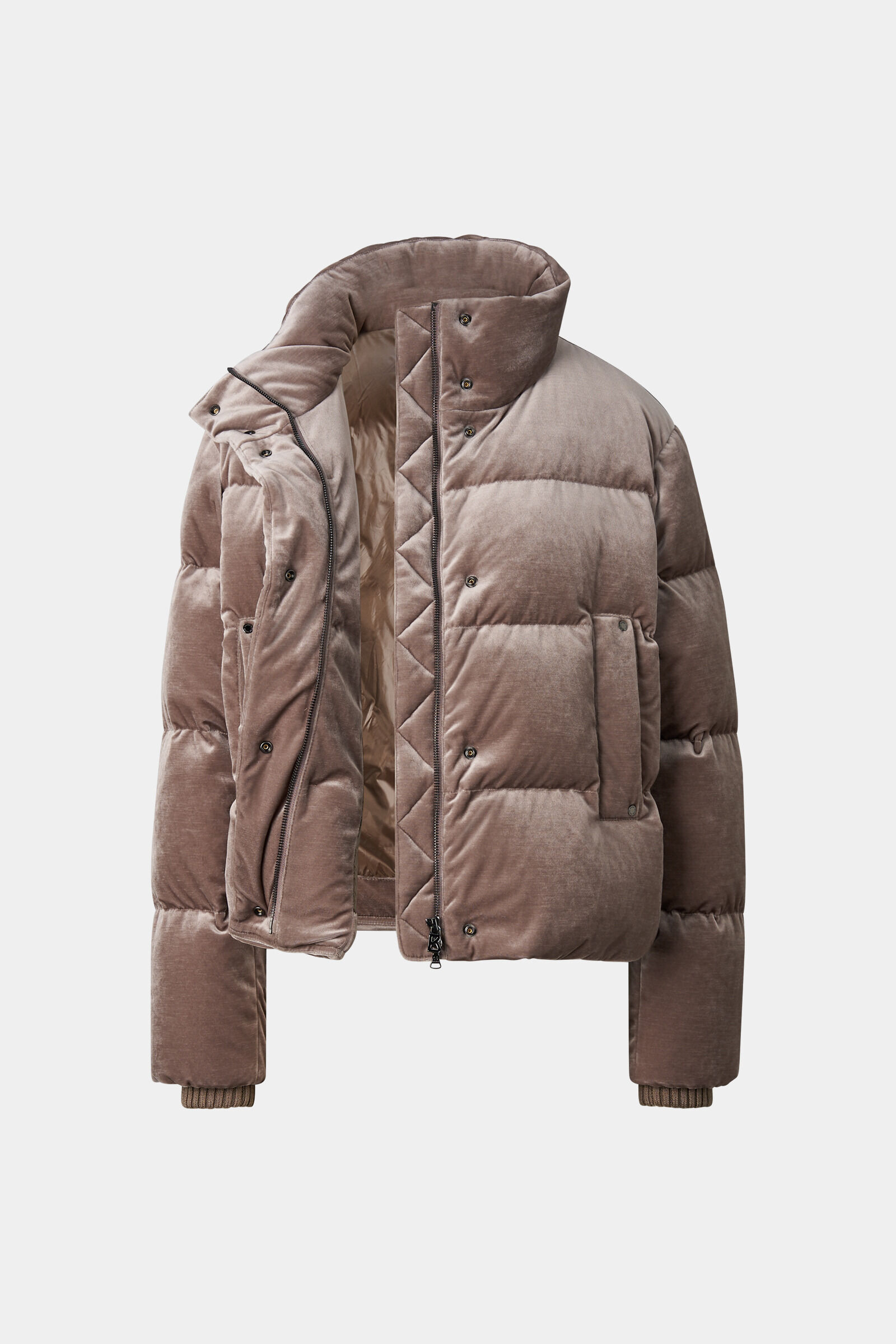 Oliva Velvet Down Jacket Dark brown