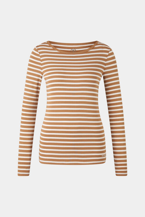 Longsleeve Louna Camel/Weiß