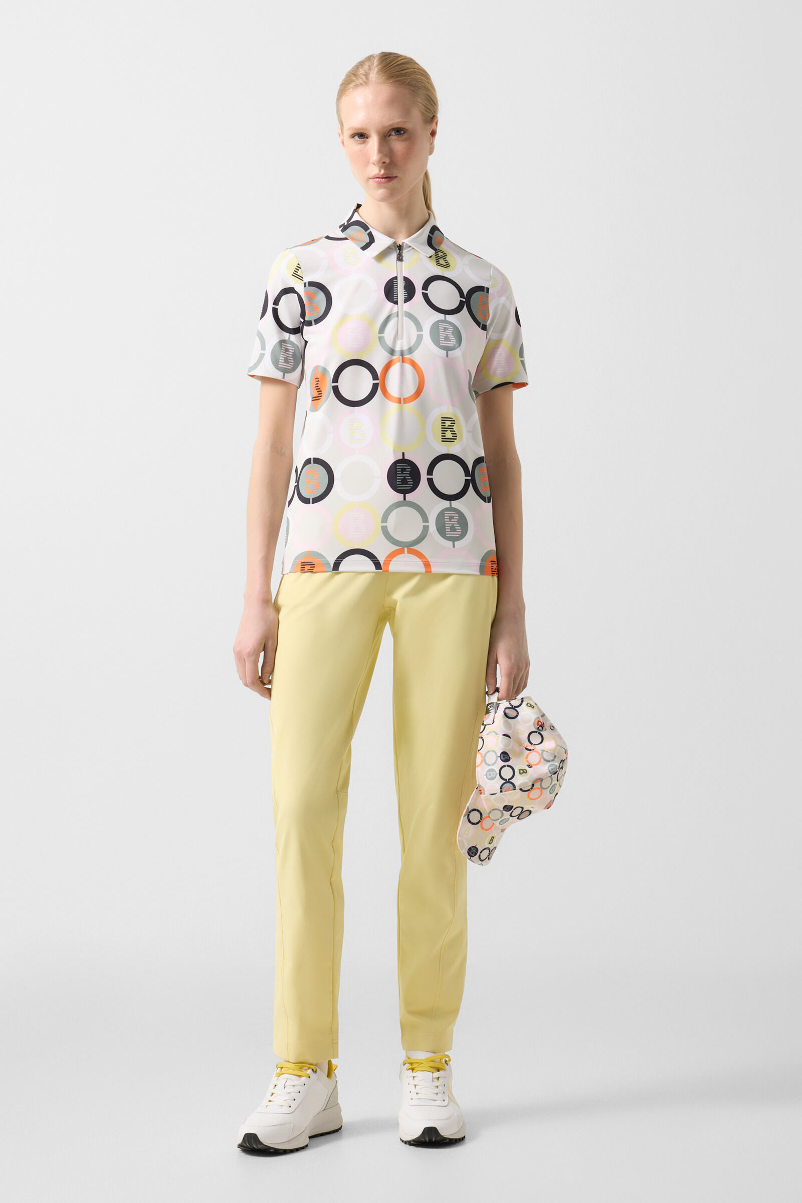 Taya functional short-sleeved top Sand/Orange/Grey