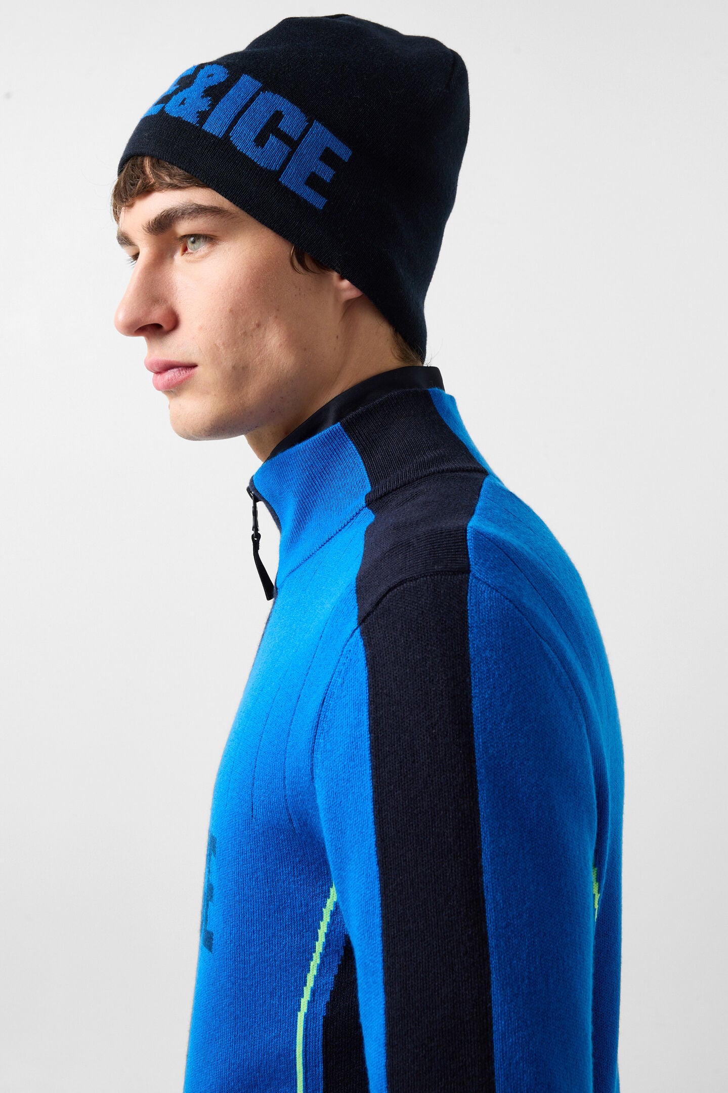 Laurens knitted turtleneck jumper Blue/Black