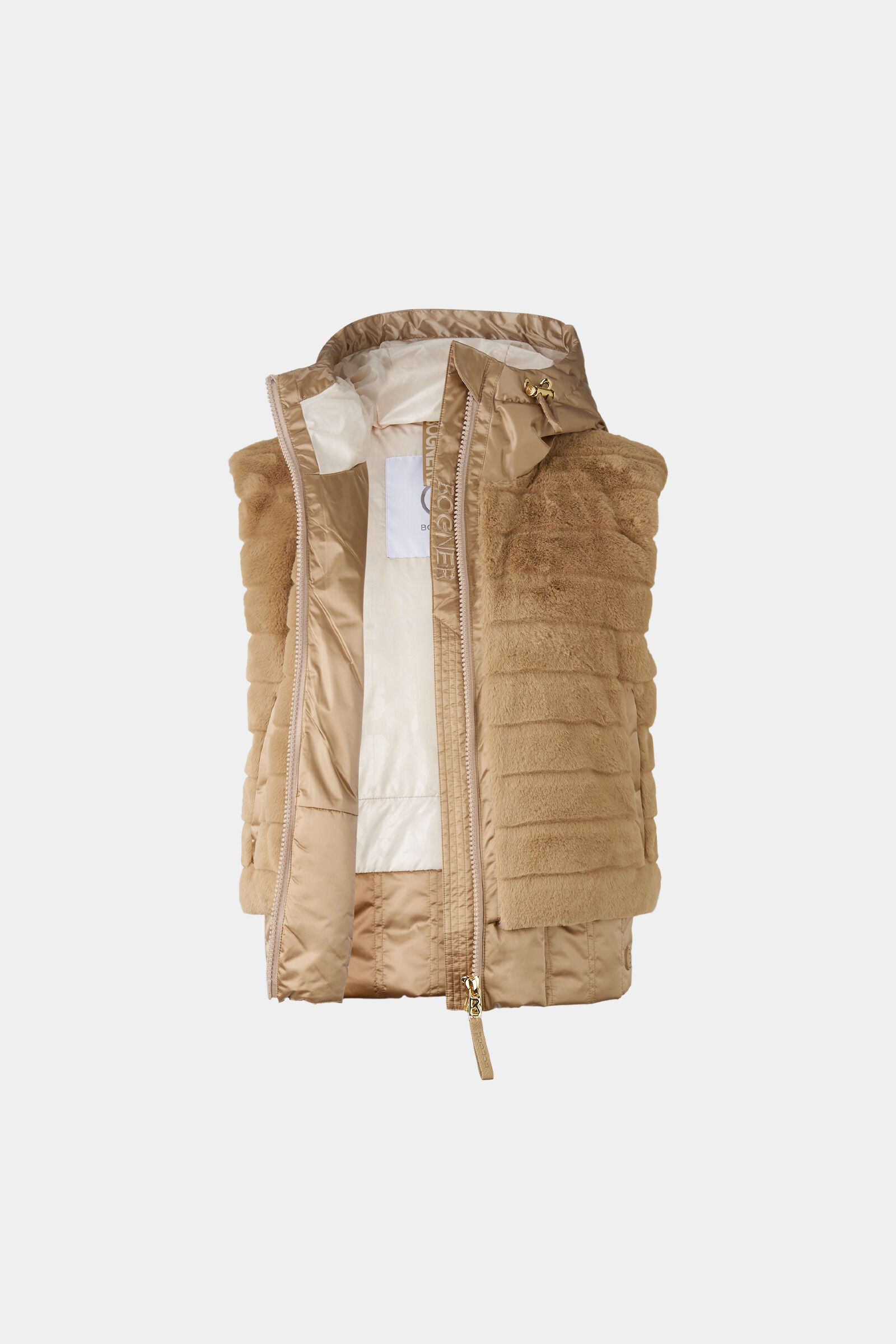 Gilet en fausse fourrure Yumi Beige