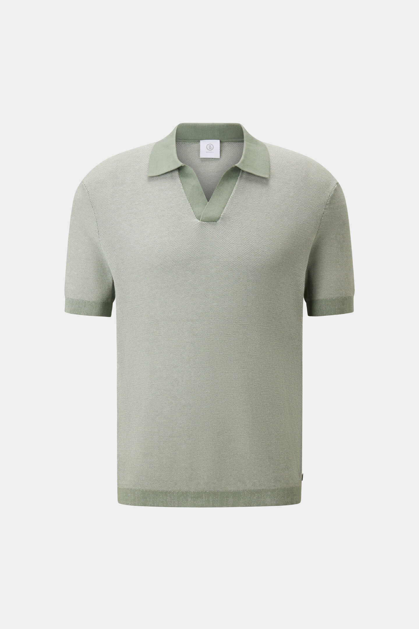 Strick-Polo-Shirt Lyon Eukalyptus