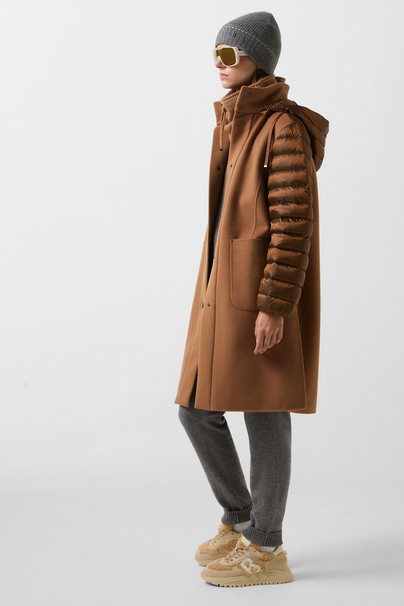 Isy woollen down coat Hazel