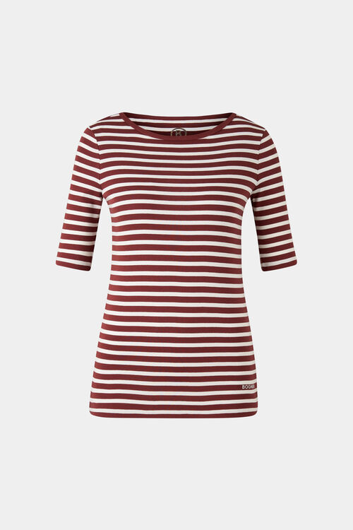 T-Shirt Louna Weinrot/Off-White