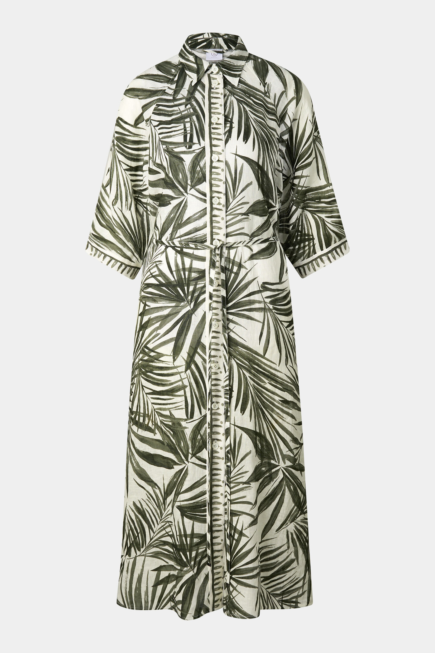 Linen dress Catelyn Olive/cream