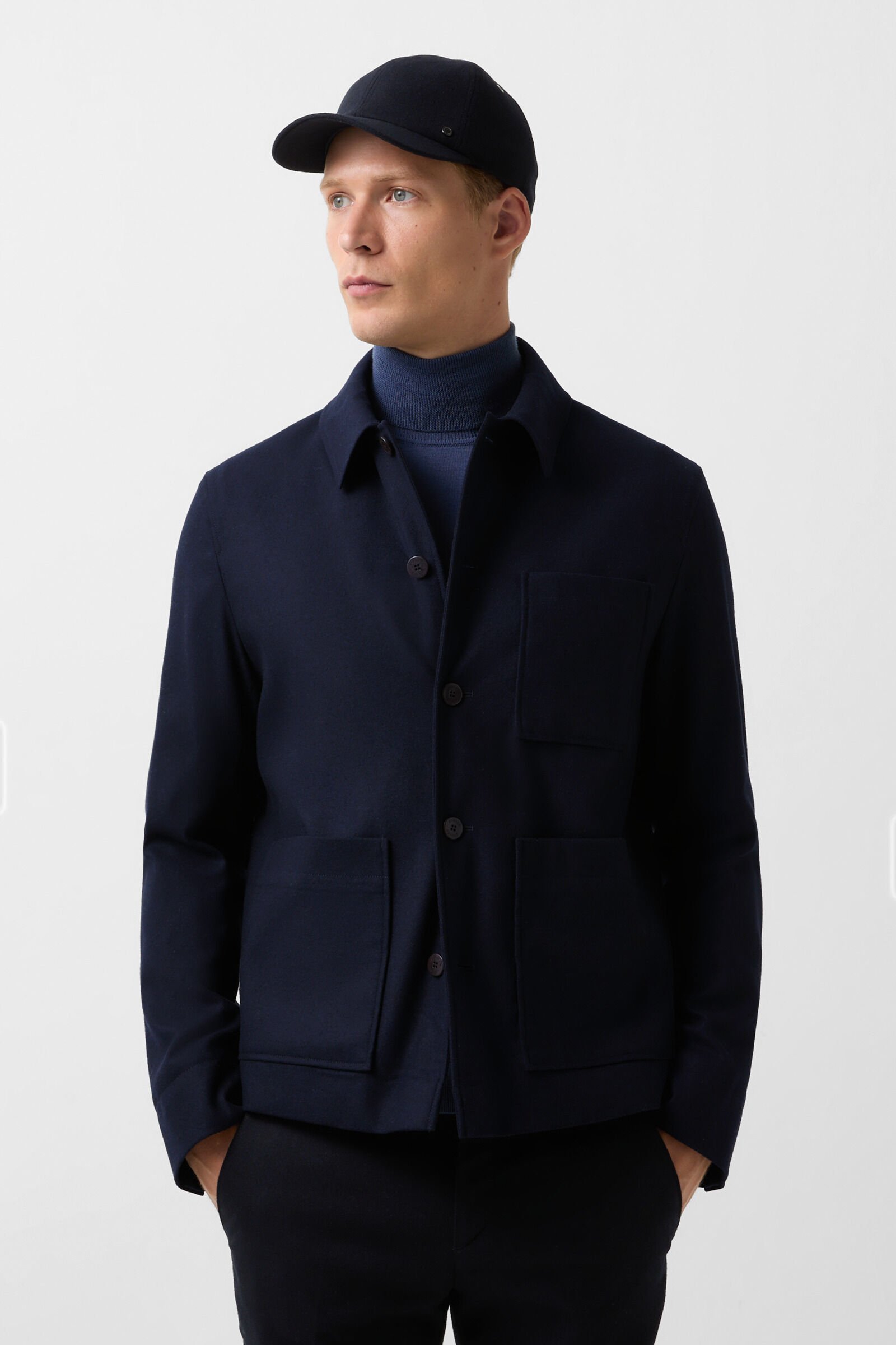 Flannel overshirt Mirco Navy blue