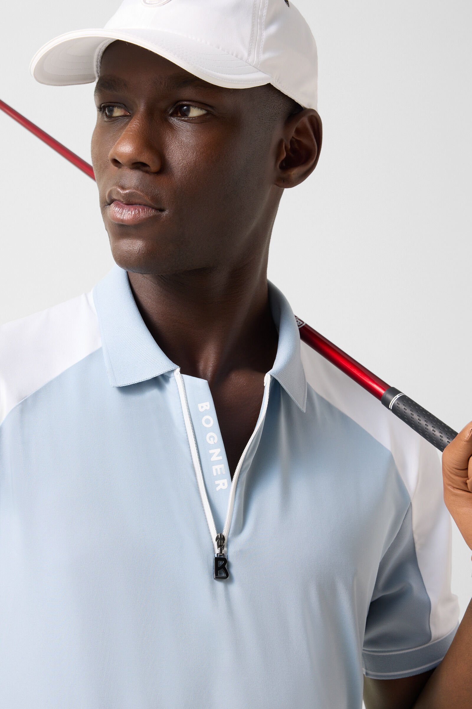 Fabius functional short-sleeved top Misty blue/white