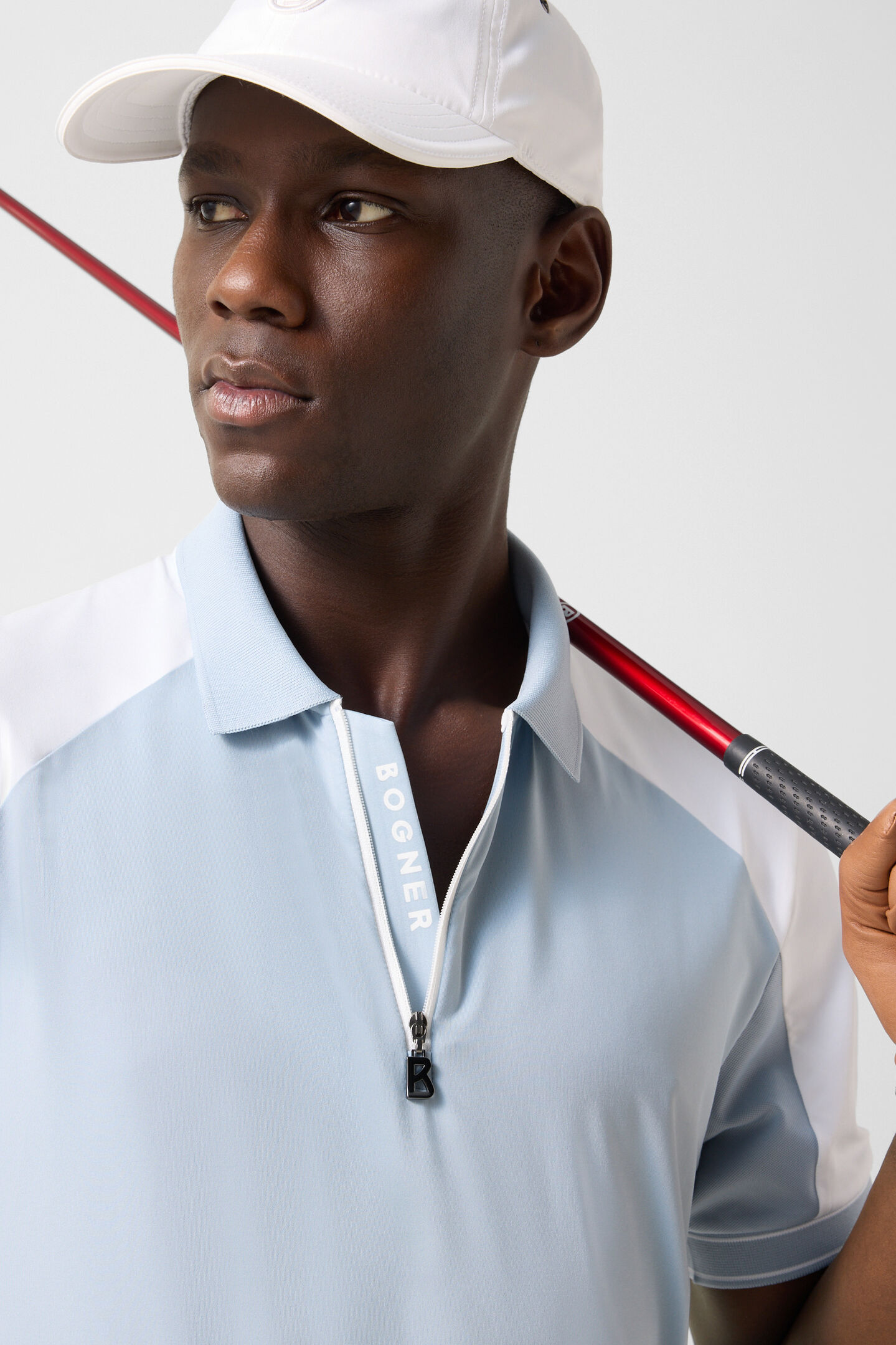 Fabius functional short-sleeved top Misty blue/white