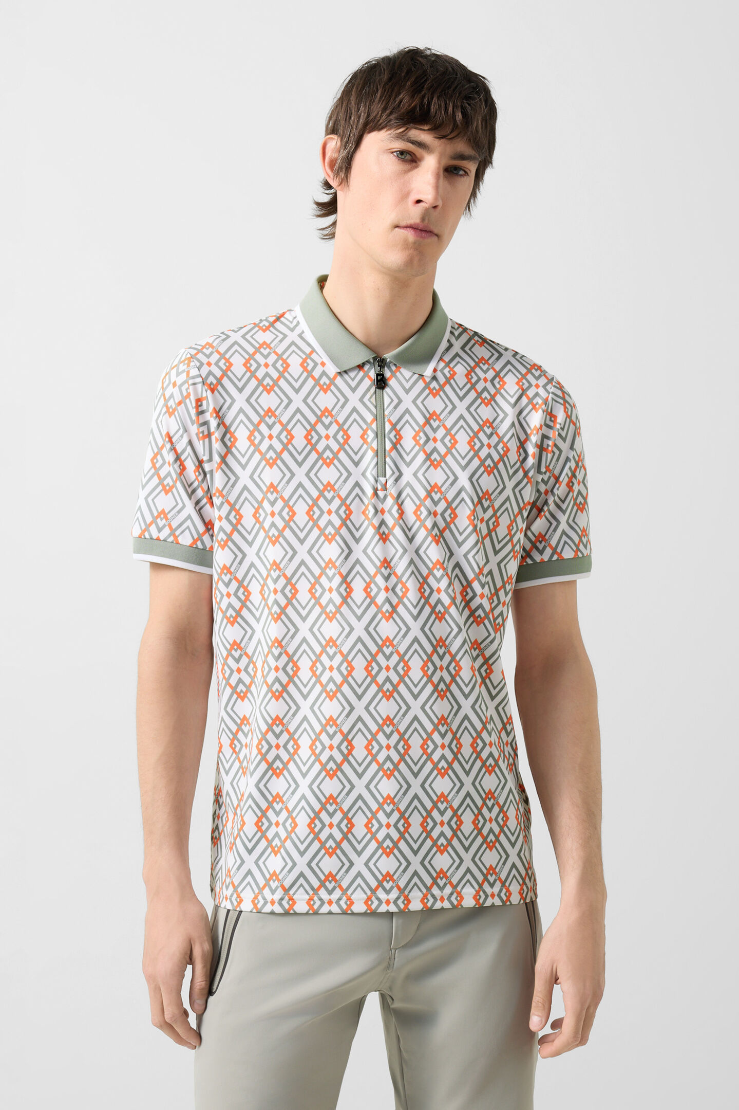 Valentin functional short-sleeved top Eucalyptus/orange/white