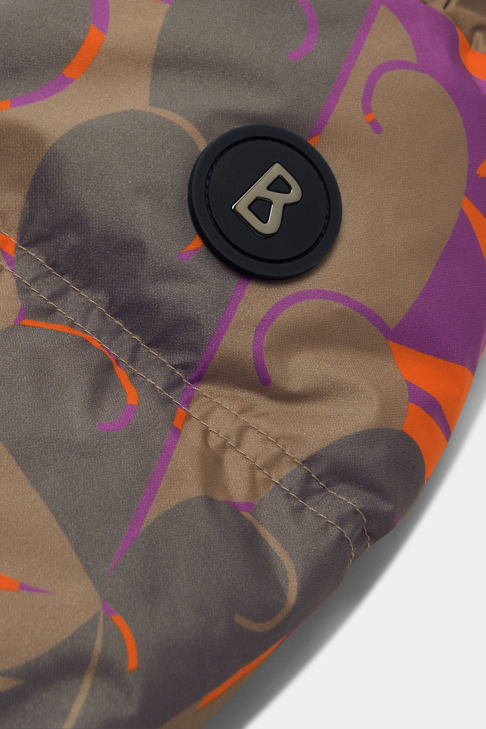 Kids down ski jacket Krissi Khaki/purple/orange