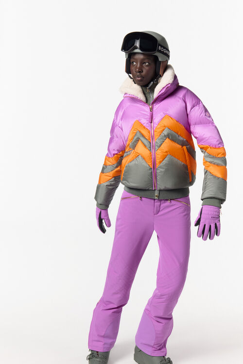 Ski-Daunenjacke Valea Violett/Orange/Taupe