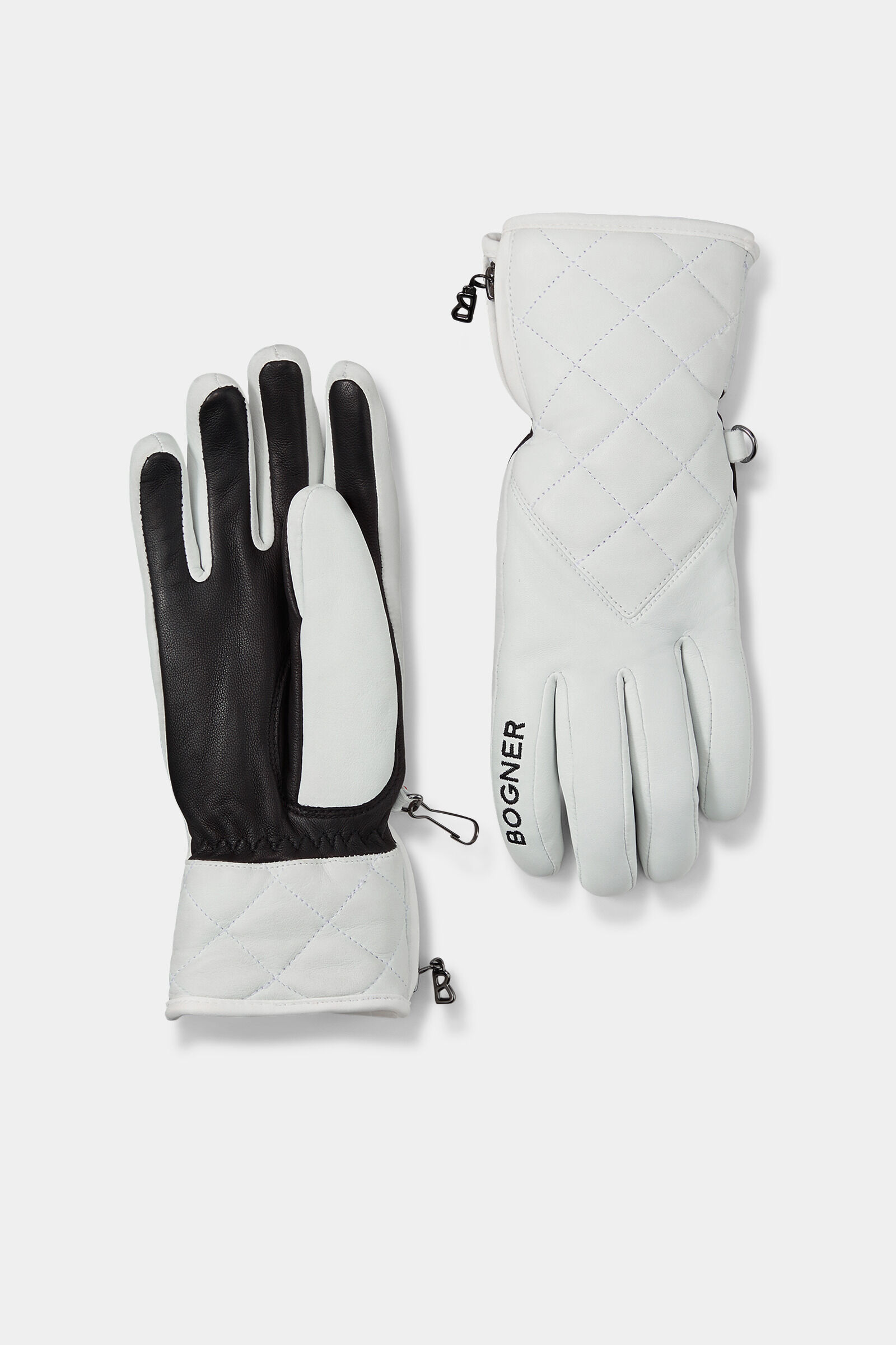 Leder-Handschuhe Dana Off-White