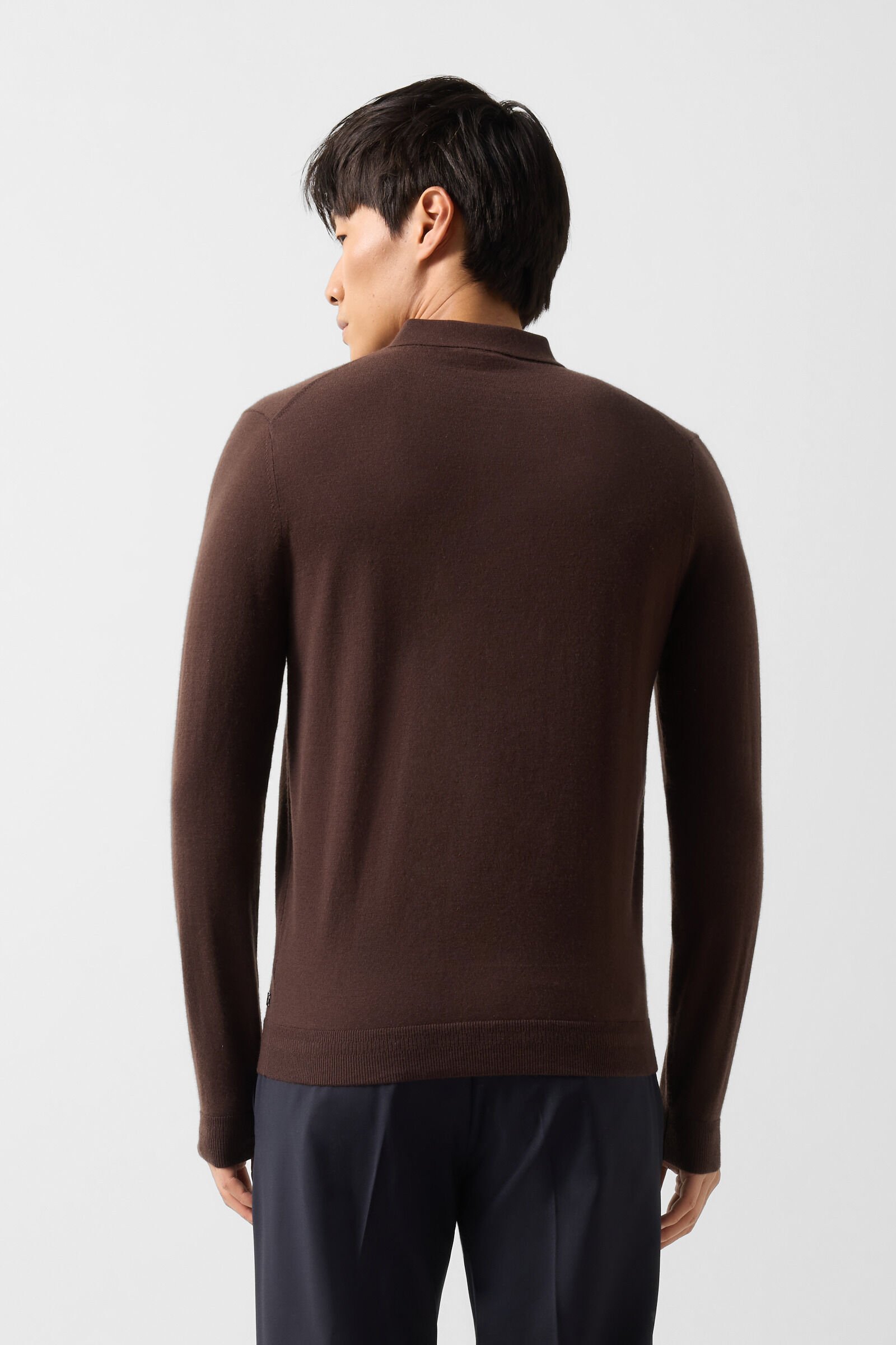 Knitted polo long-sleeved top Jake Camel