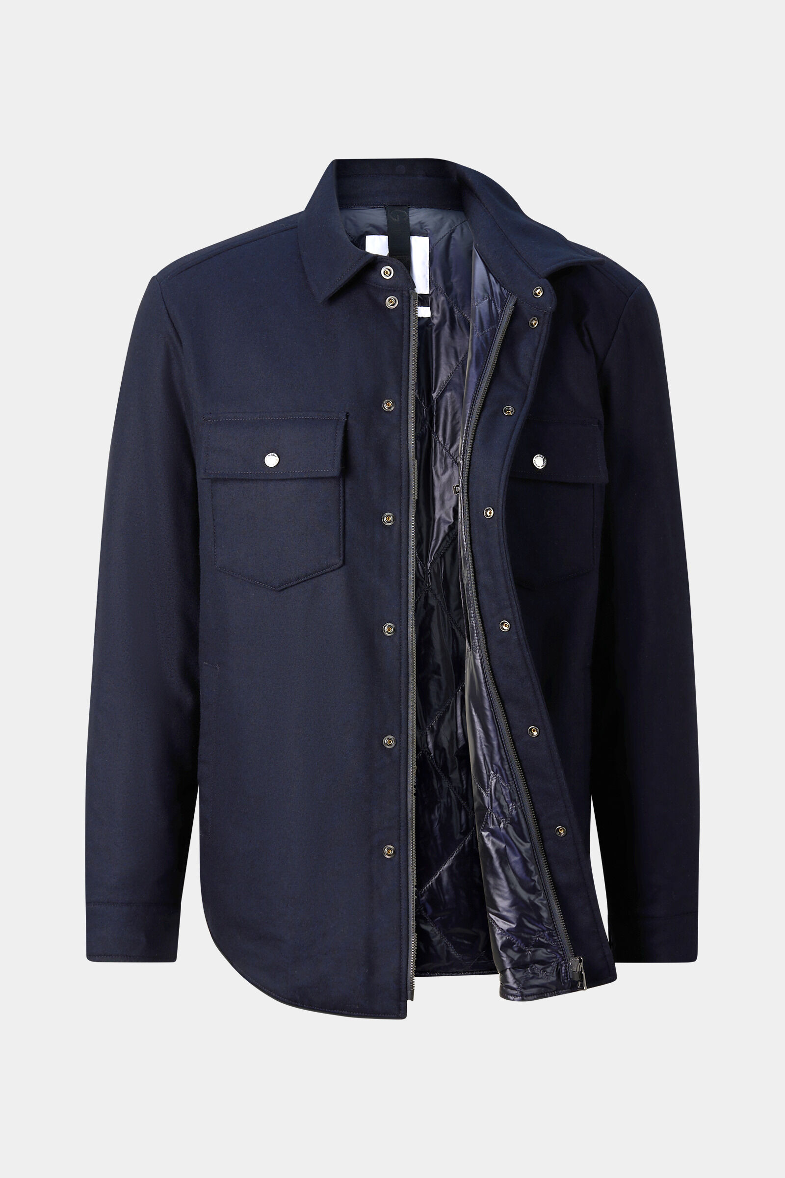Wollmix-Hemdjacke Olli Navy