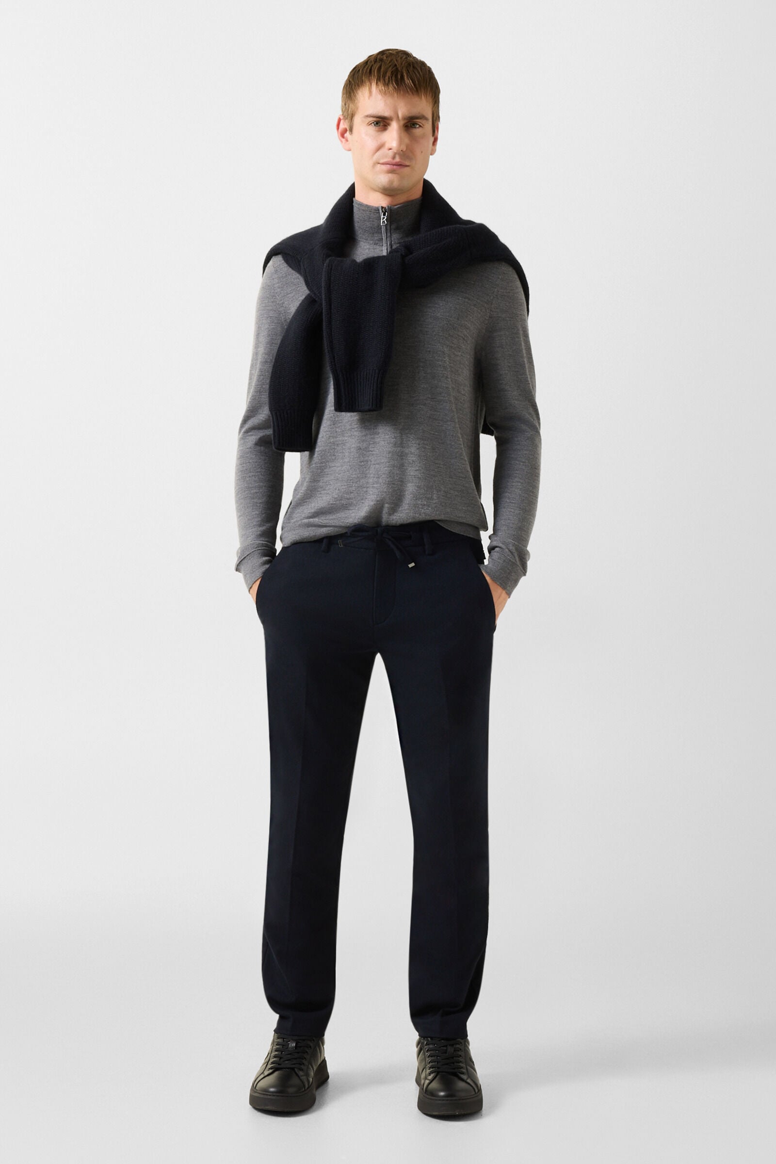 Riley Business wool mix trousers Navy