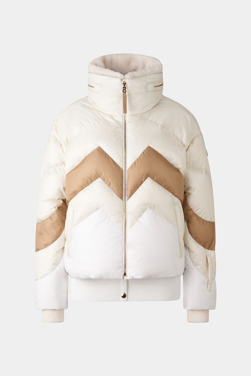 Ski-Daunenjacke Vanja Off-White/Camel