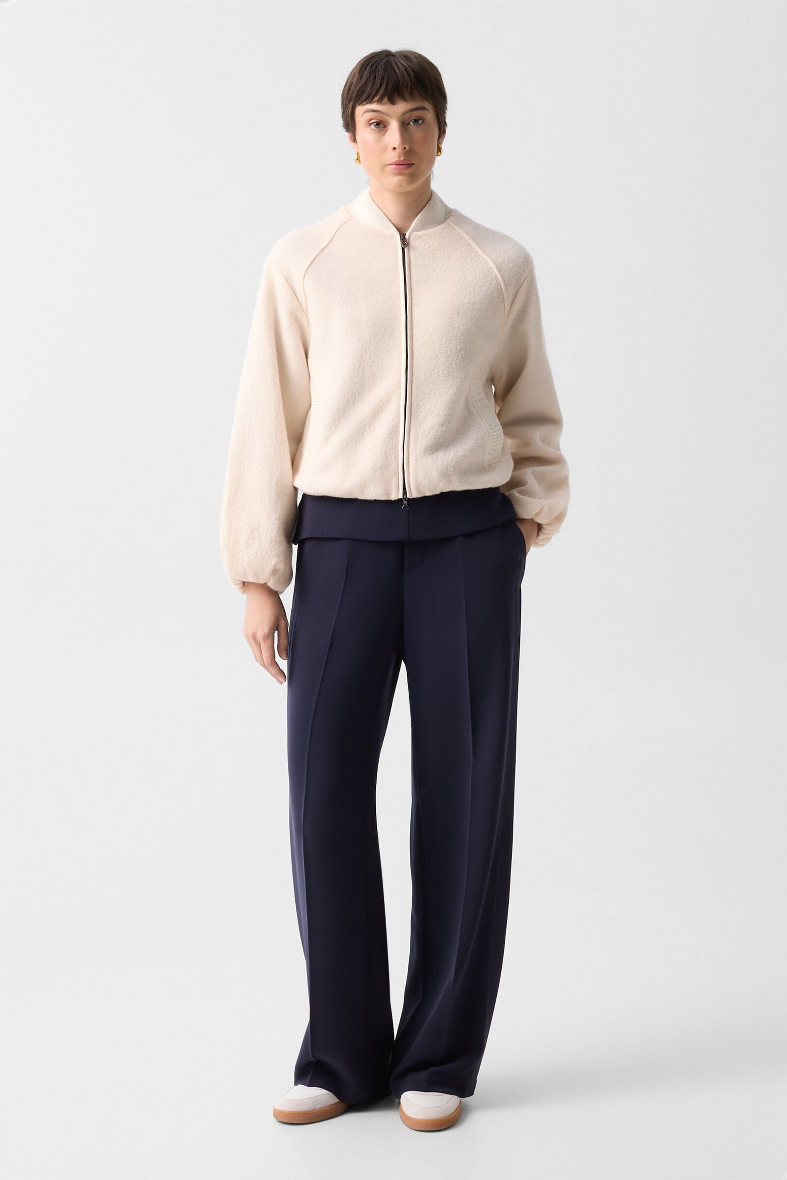 Editha woollen blouson Cream
