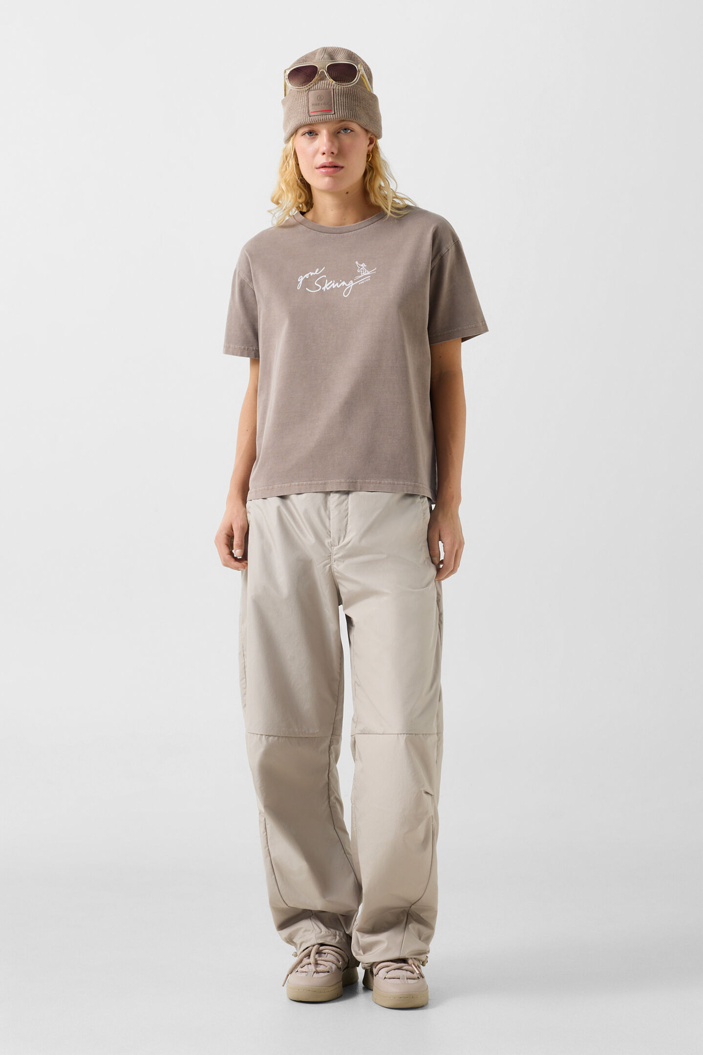 Baumwoll-T-Shirt Cara Taupe