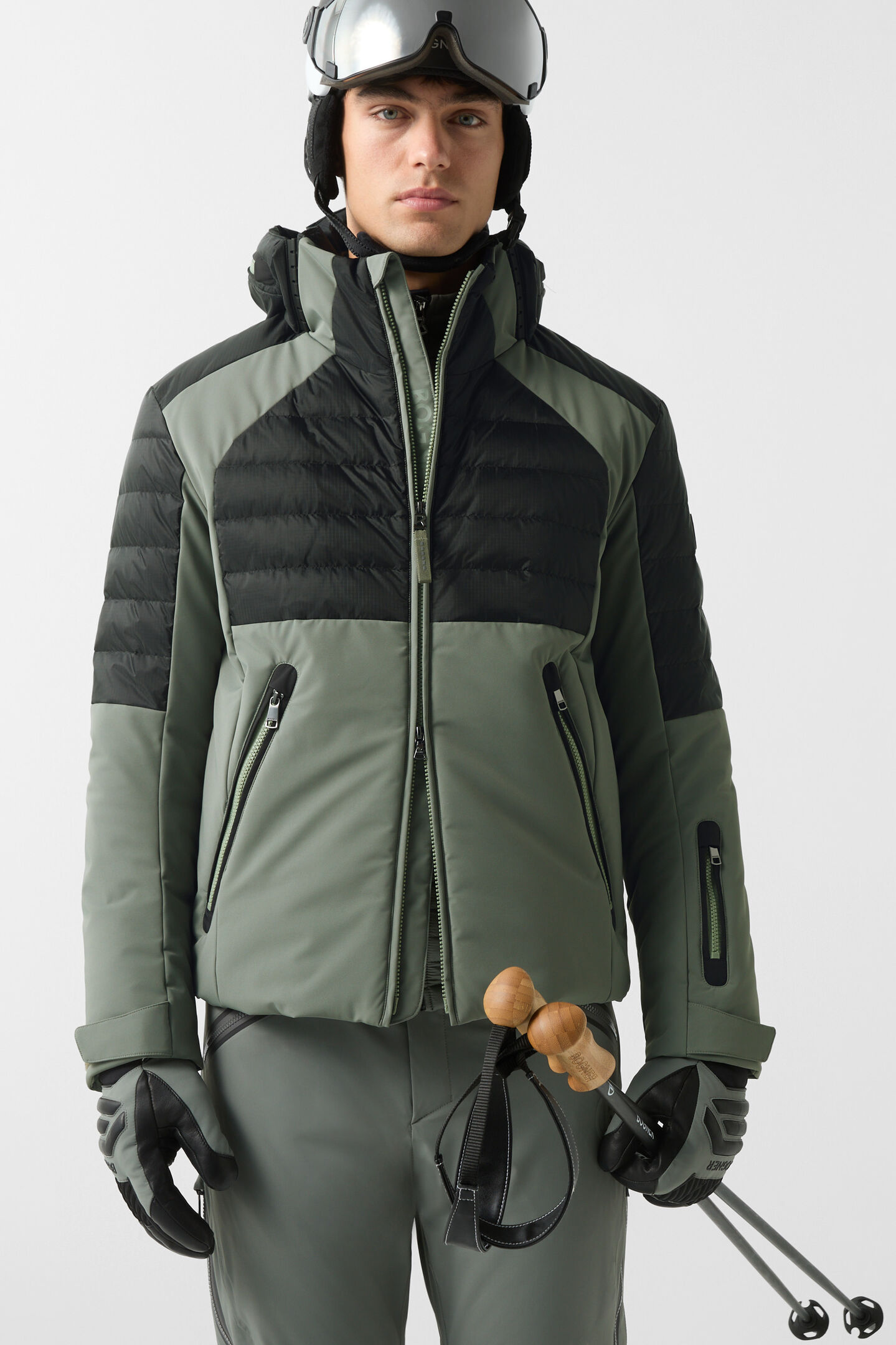 Henik down ski jacket Olive green/black