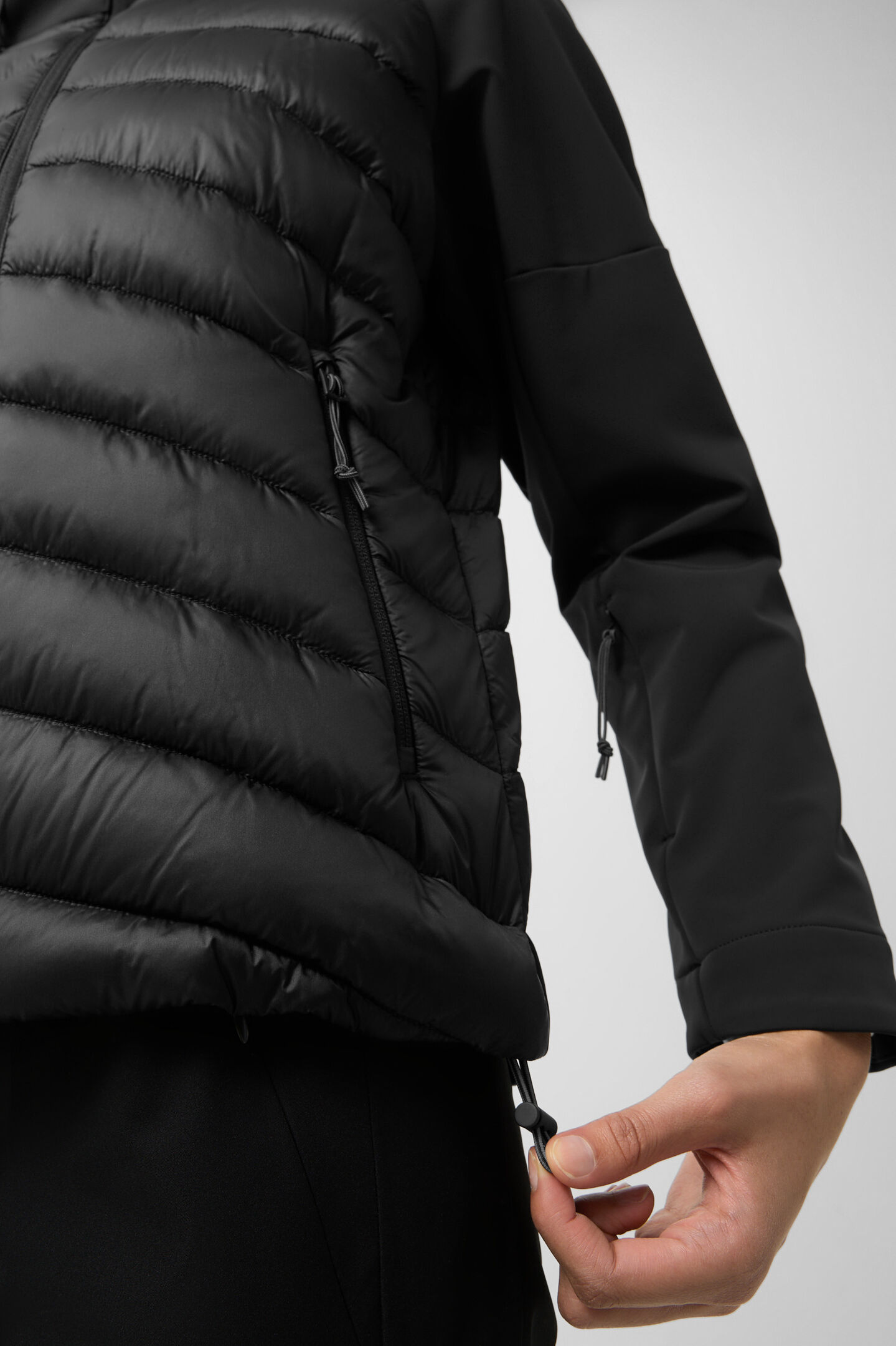 Marian softshell quilted jacket Black
