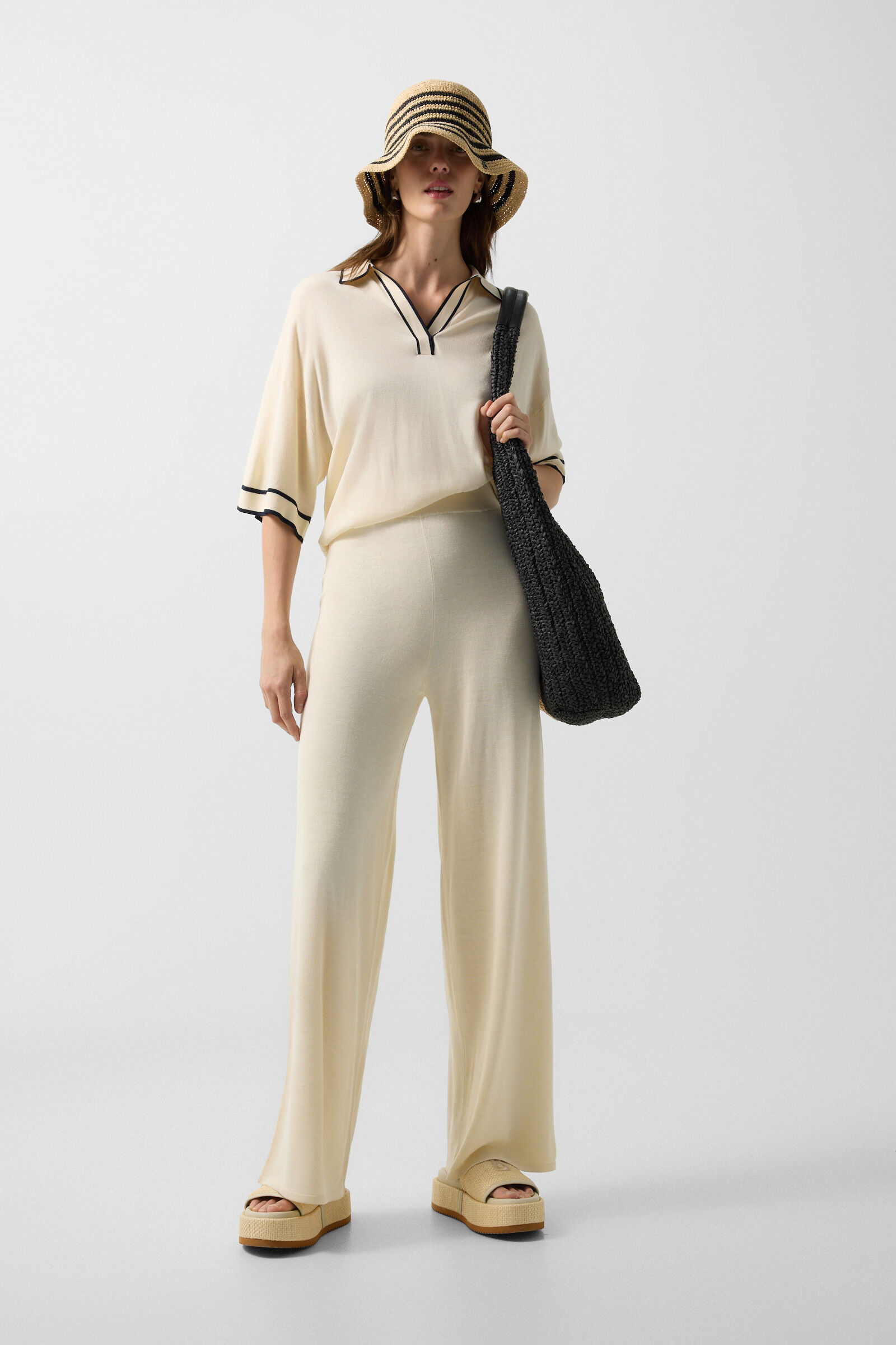 Paula knitted trousers Cream
