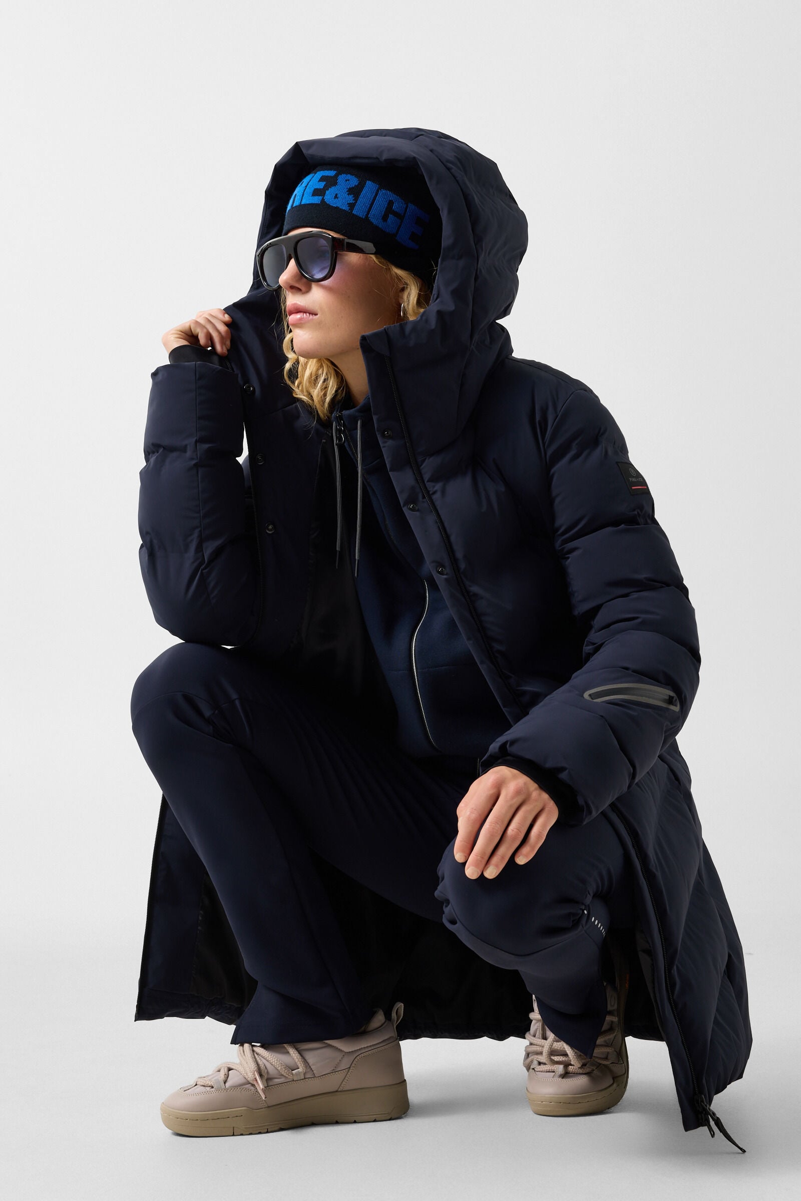 Tec-Aen quilted coat Navy