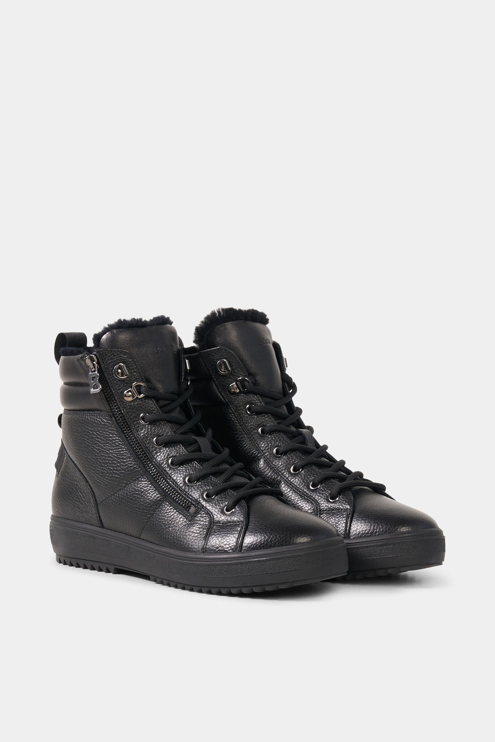 Anchorage lace-up boots with spikes Black