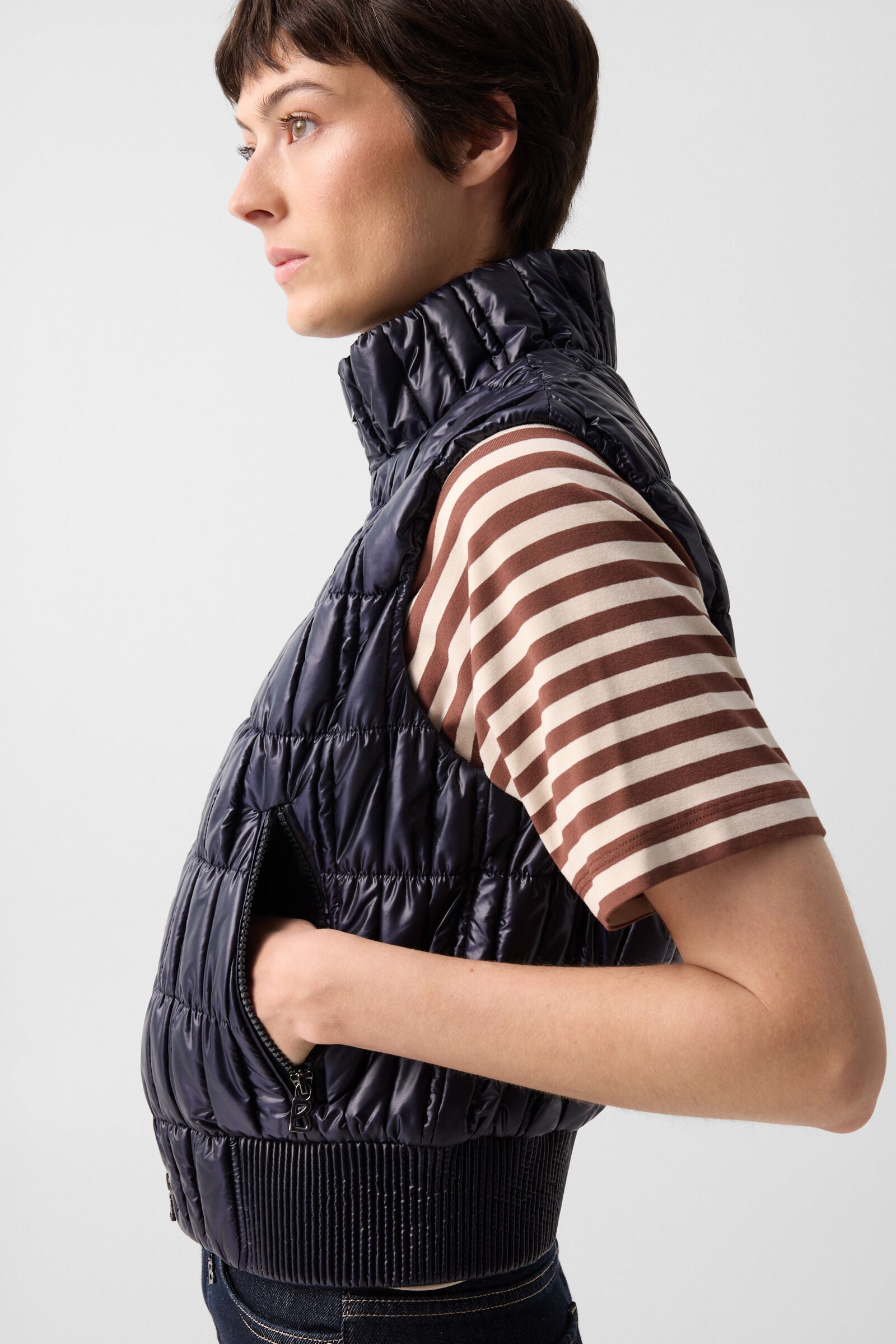 Sally quilted waistcoat Navy blue