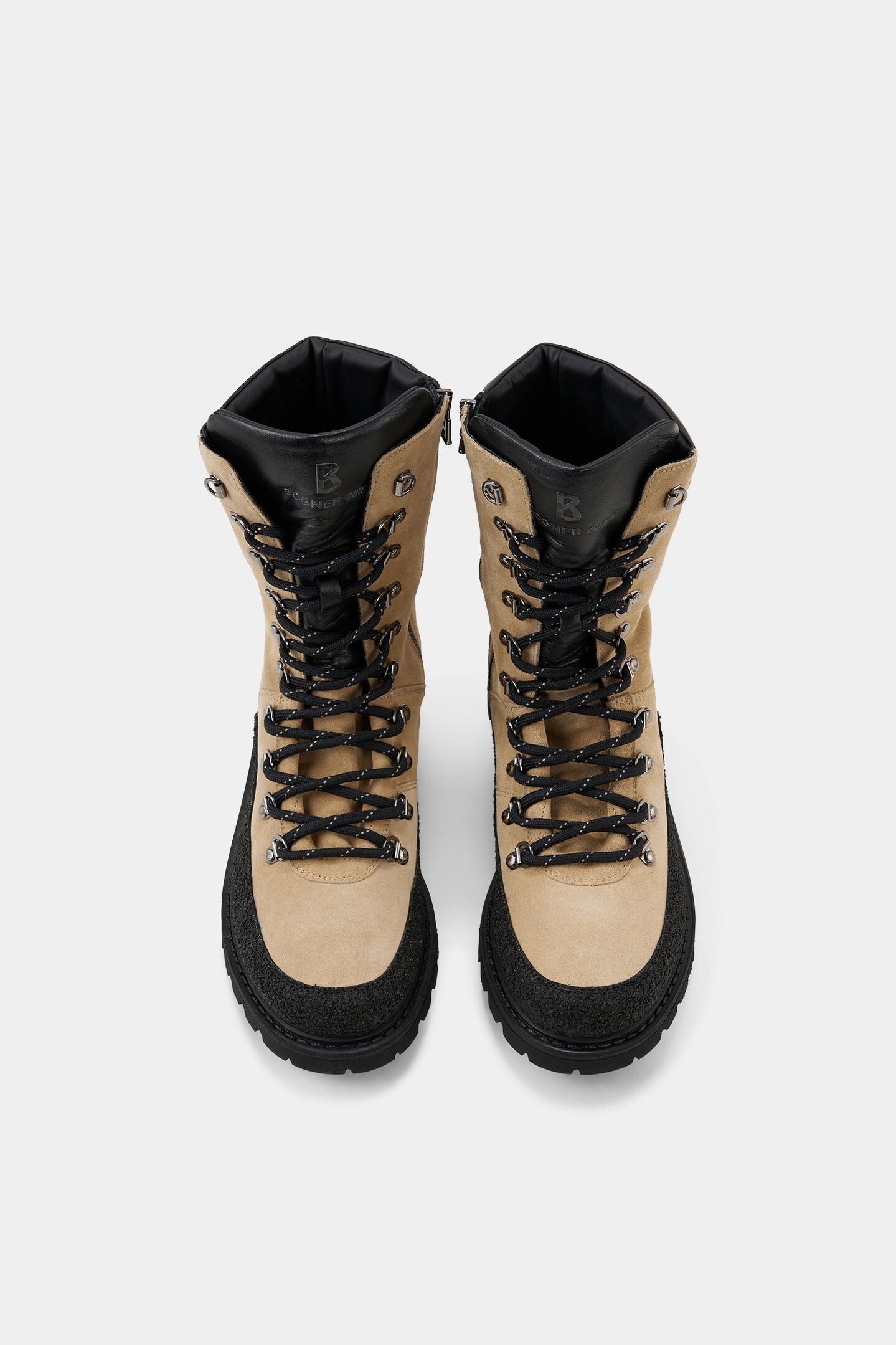 Boots à lacets Helsinki 007 avec crampons Beige/Noir