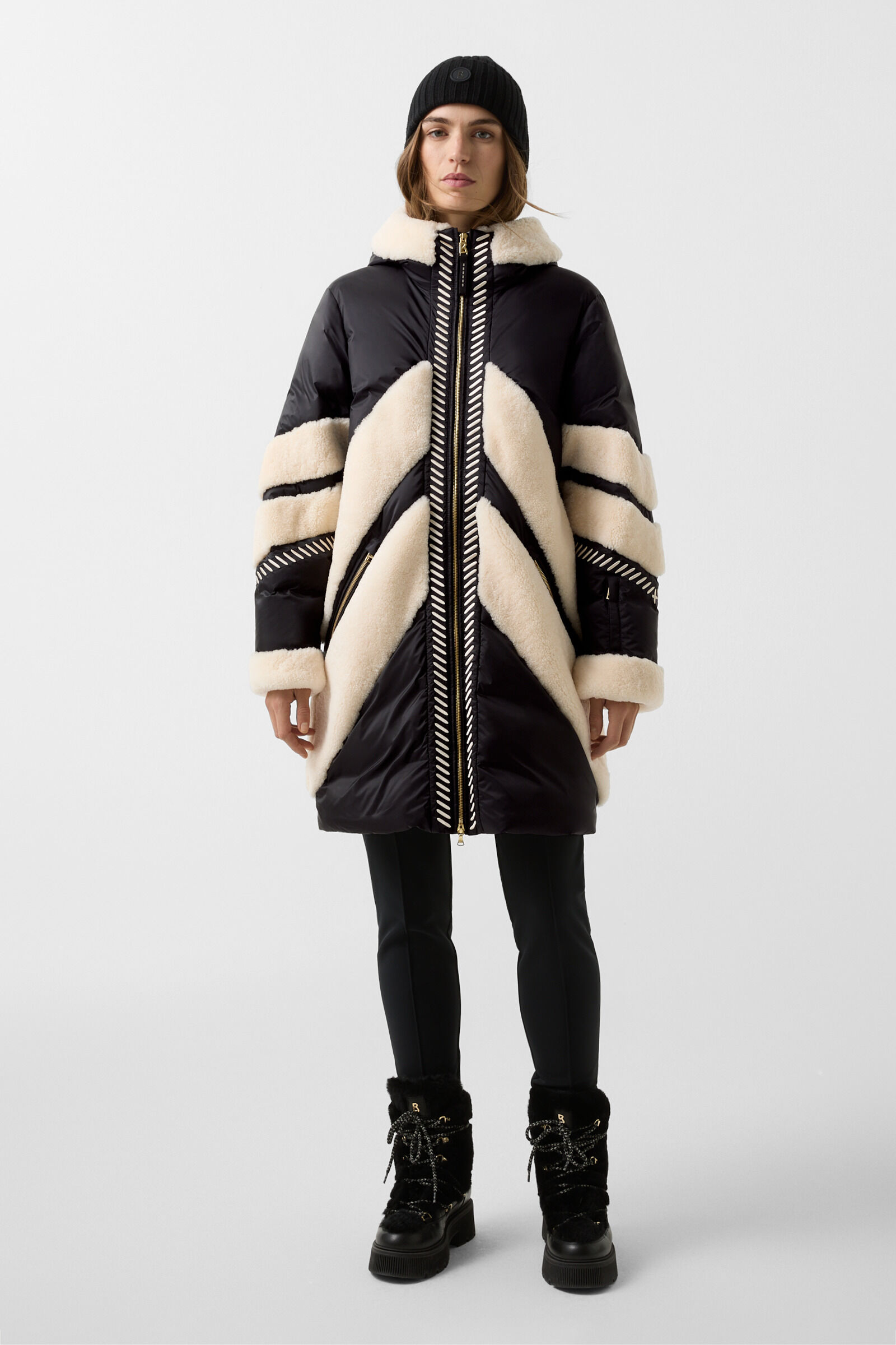 Amila down parka Black/cream