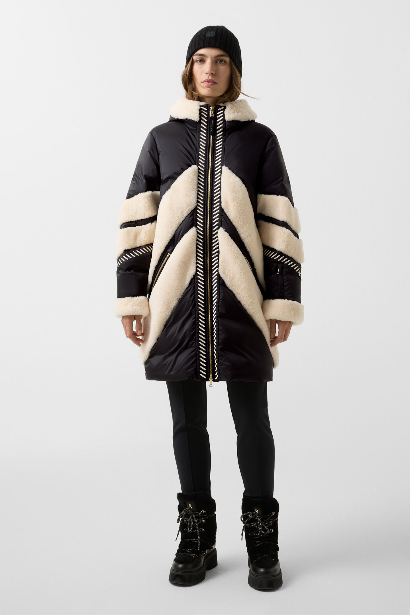 Daunenparka Amila Schwarz/Creme