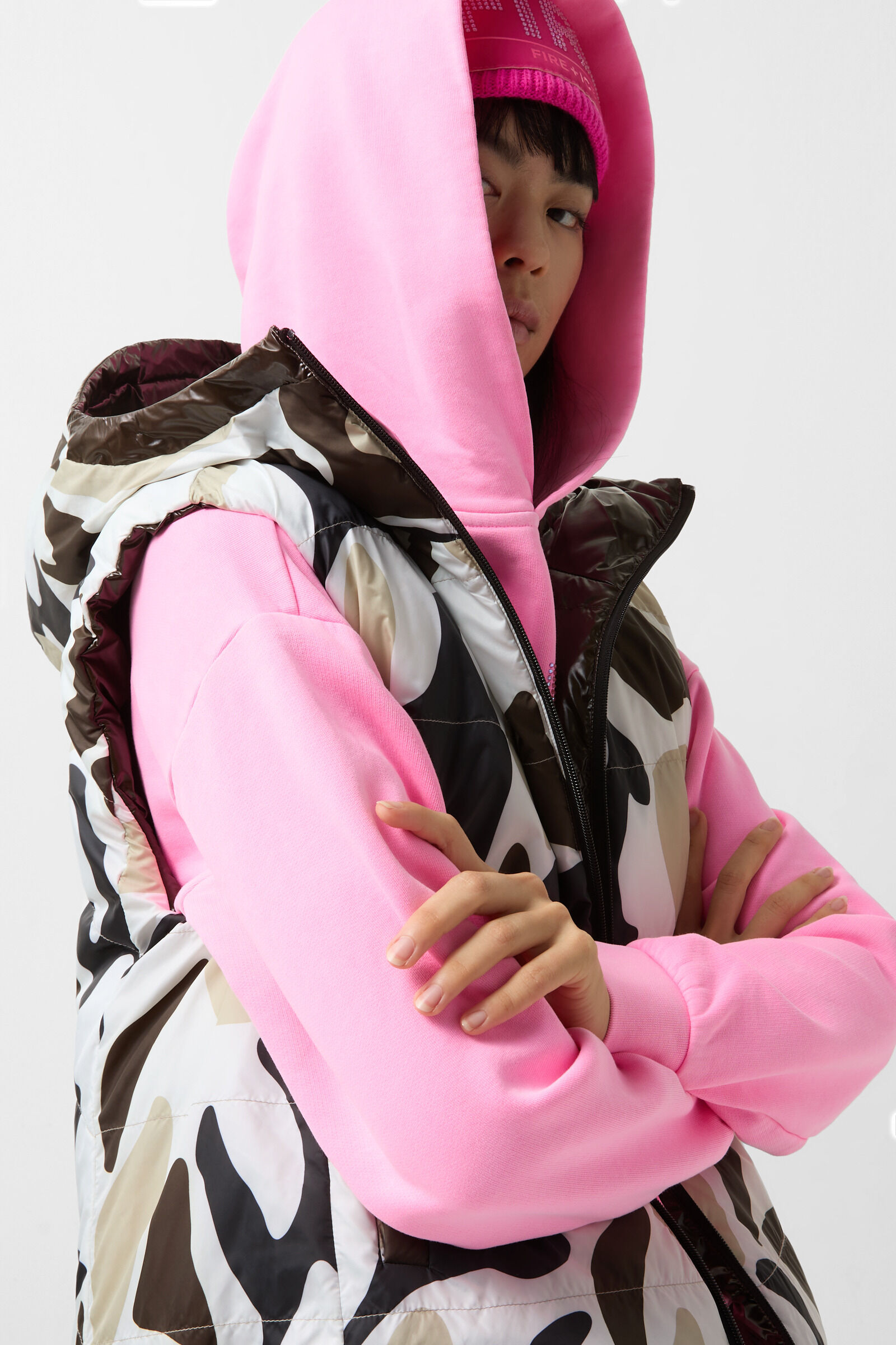 Reversible quilted waistcoat Namilia Chocolate