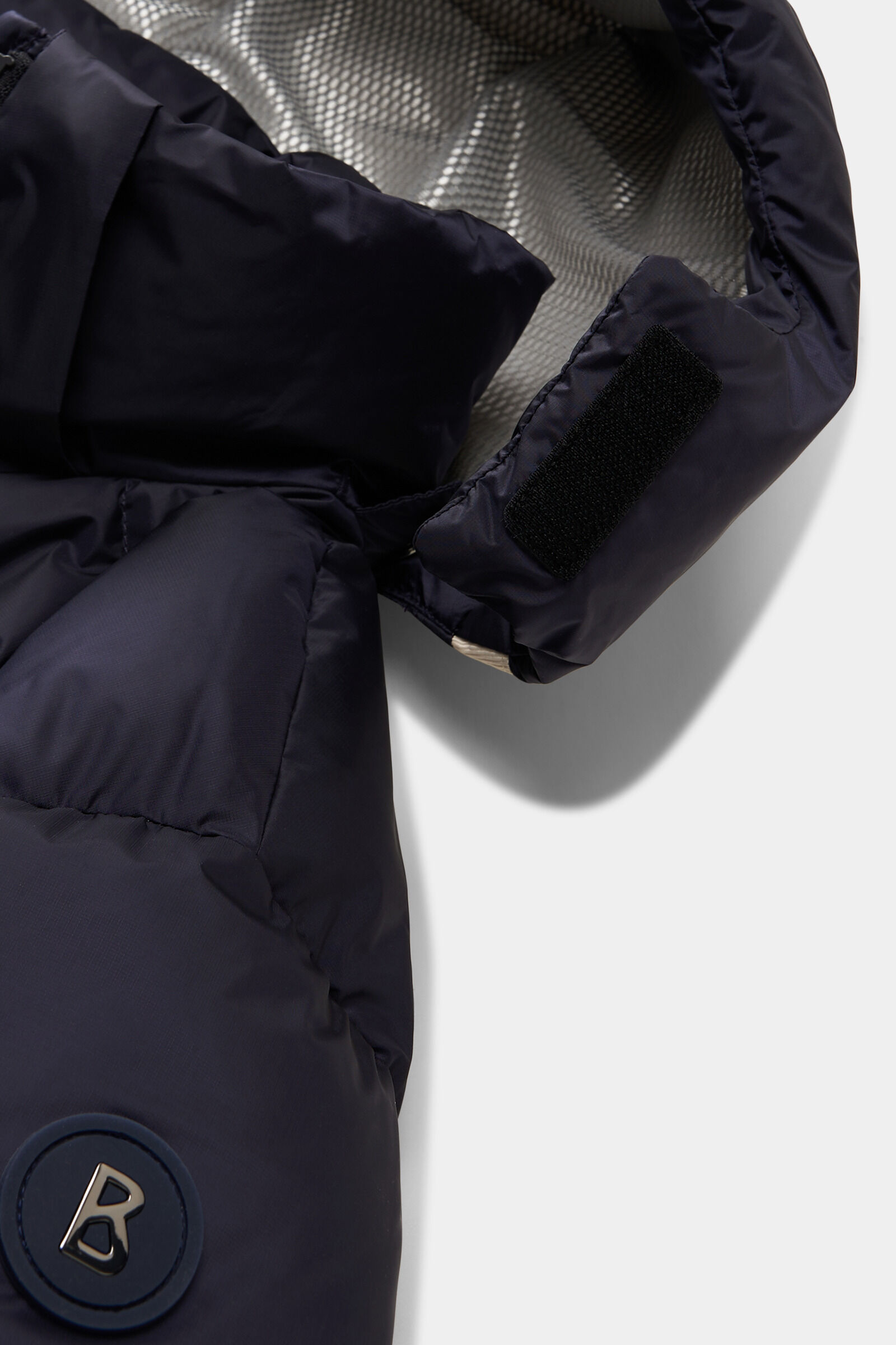 Kids down ski jacket Maddy Navy blue/silver/beige