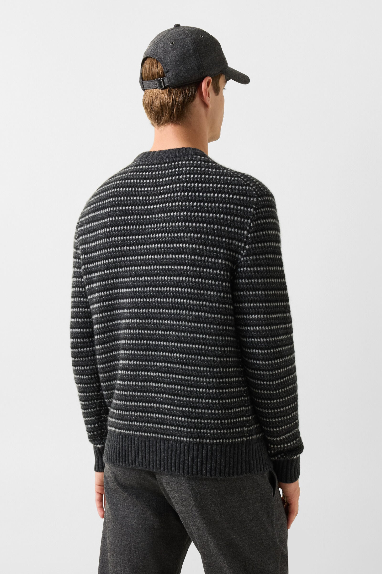 Apollo Cashmere Sweater Anthracite/Light Gray