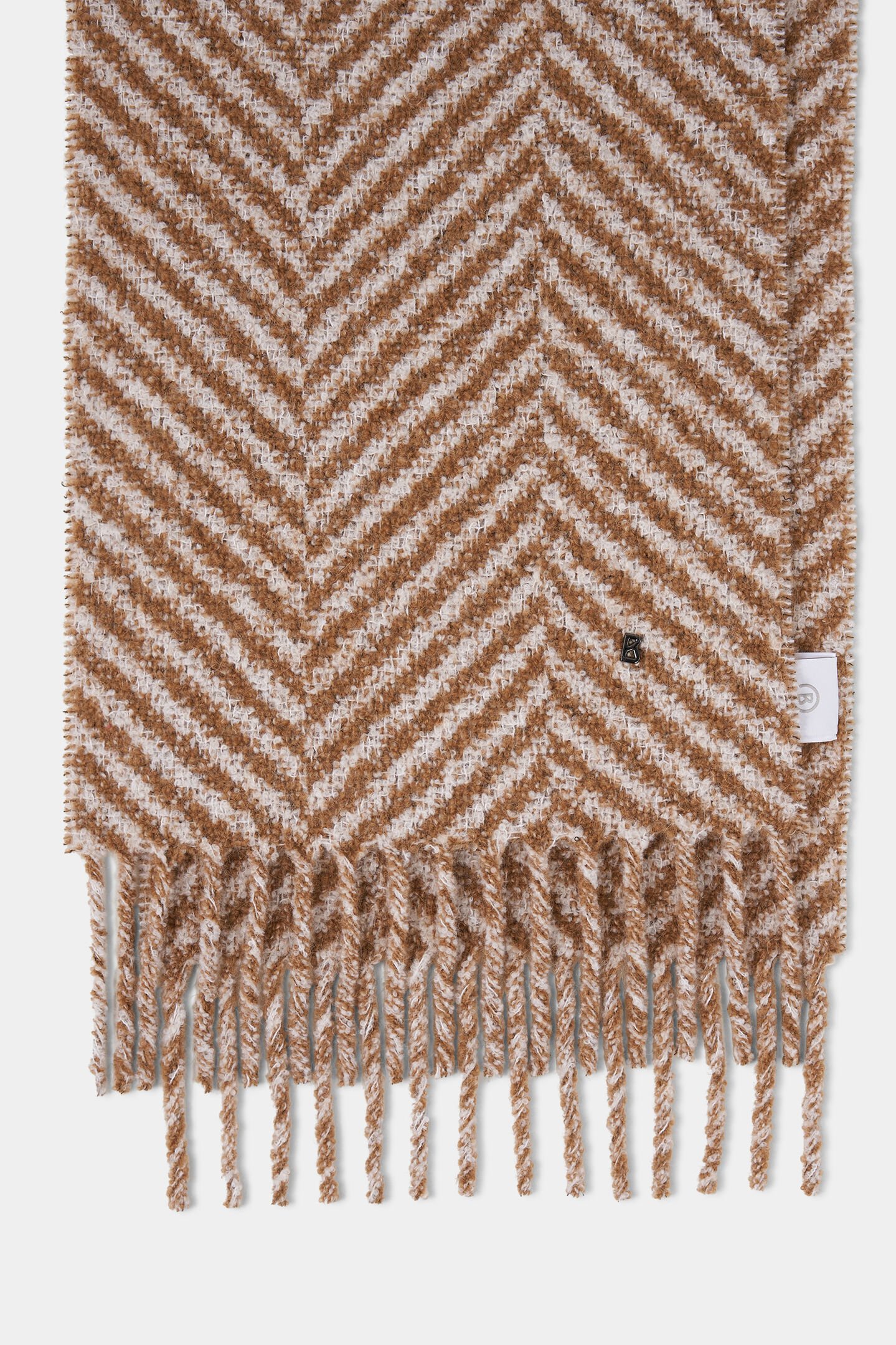 Hailee bouclé scarf Hazel/Off-White