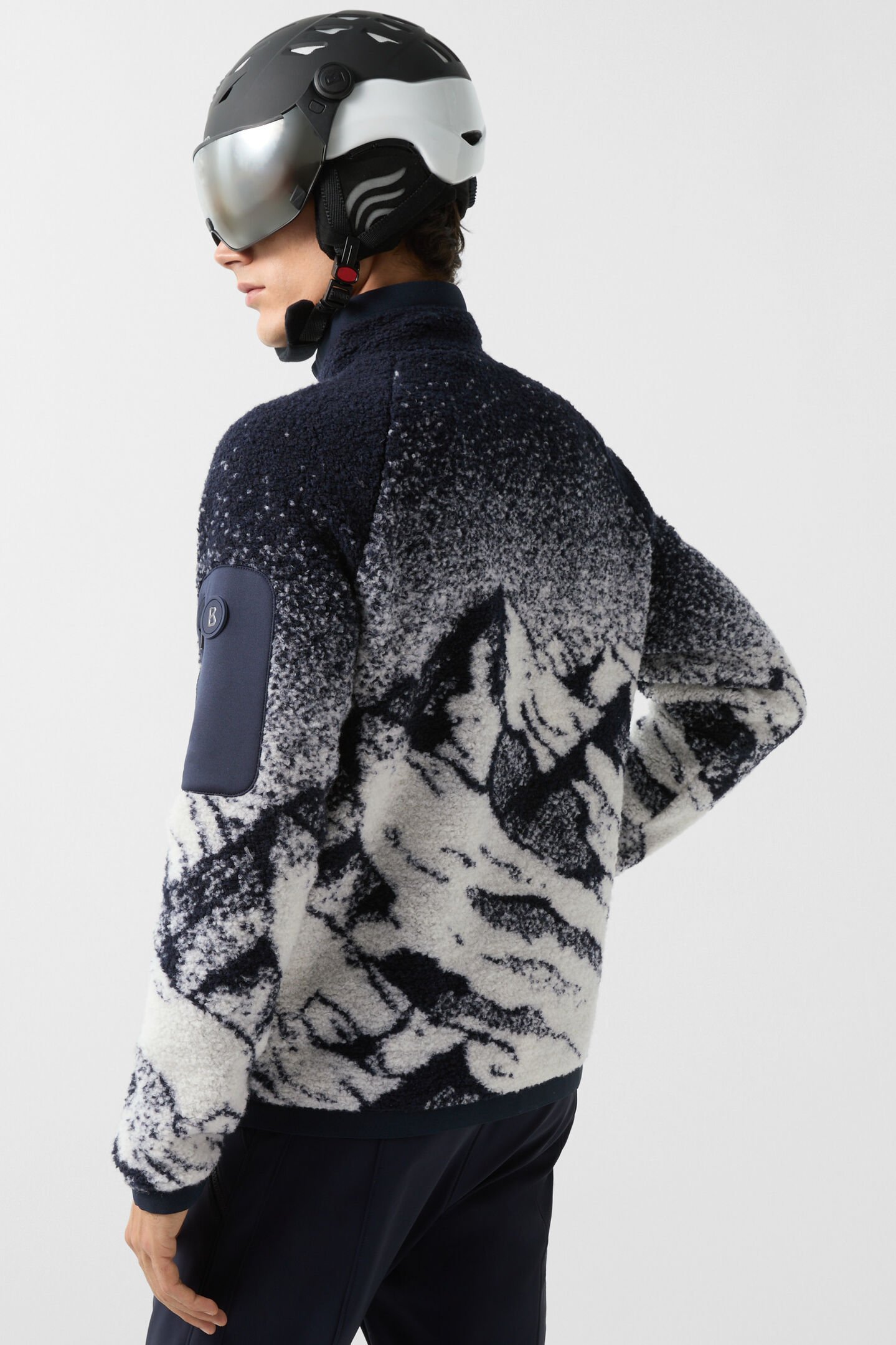 Gregor fleece jacket Navy blue/off-white