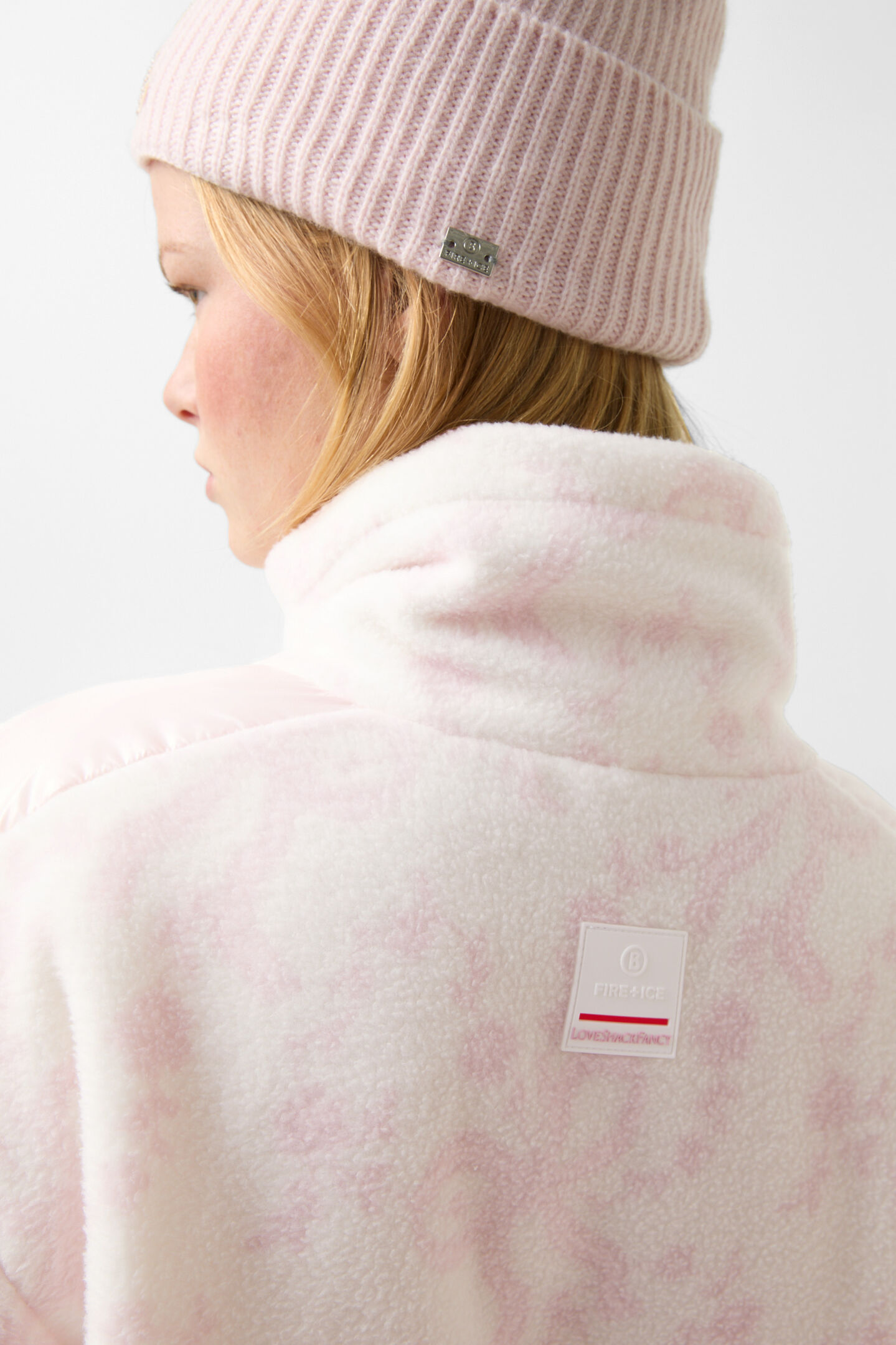 Ninetta mid-layer fleece jacket Off-white/pink