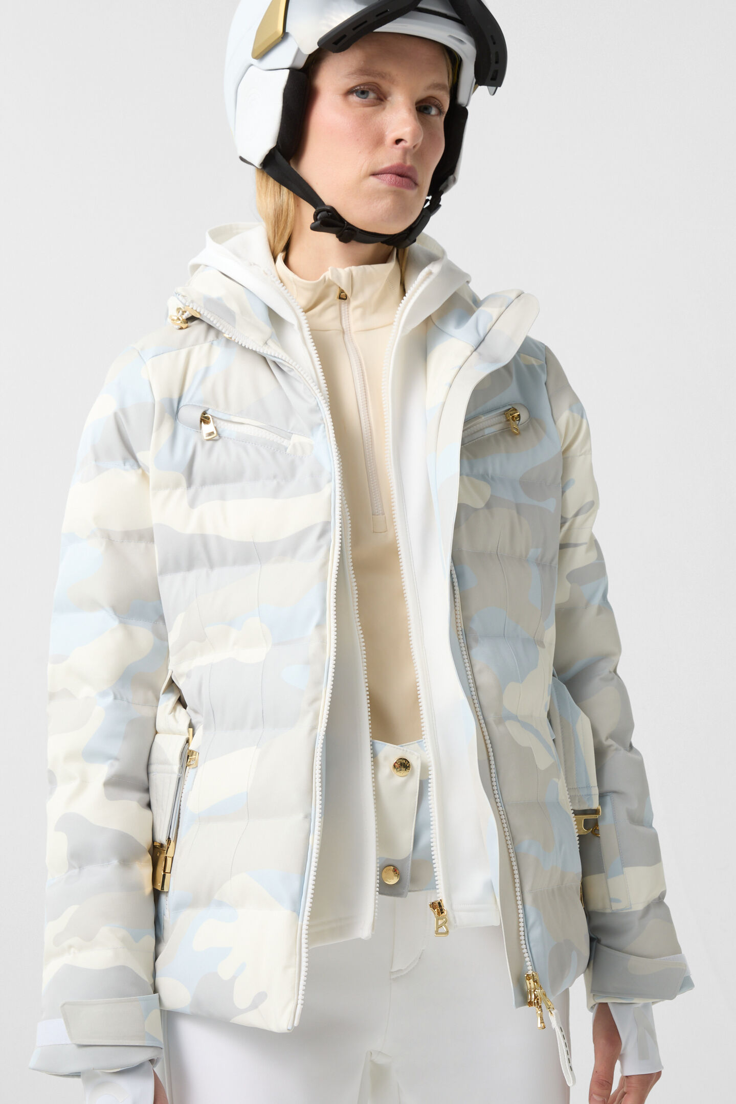 Ellya quilted jacket Light blue/cream