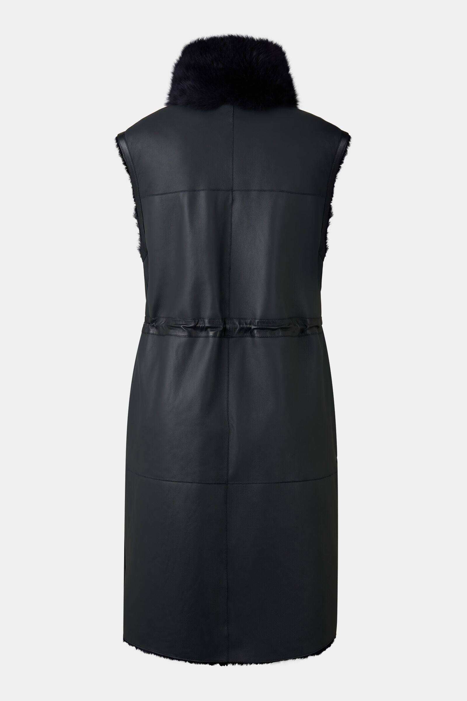 Reversible lambskin waistcoat Pepita Navy blue