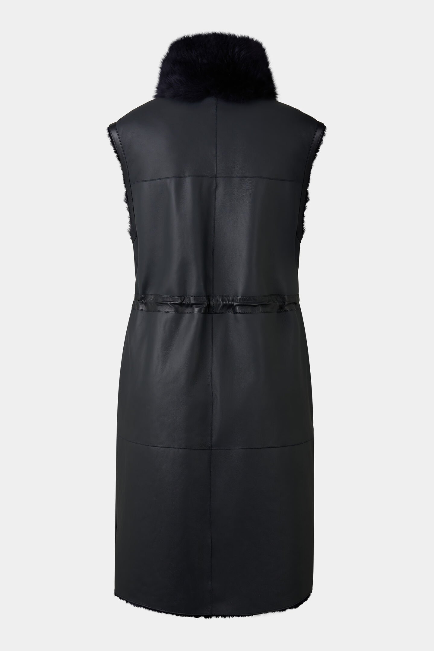 Reversible lambskin vest Pepita Navy blue