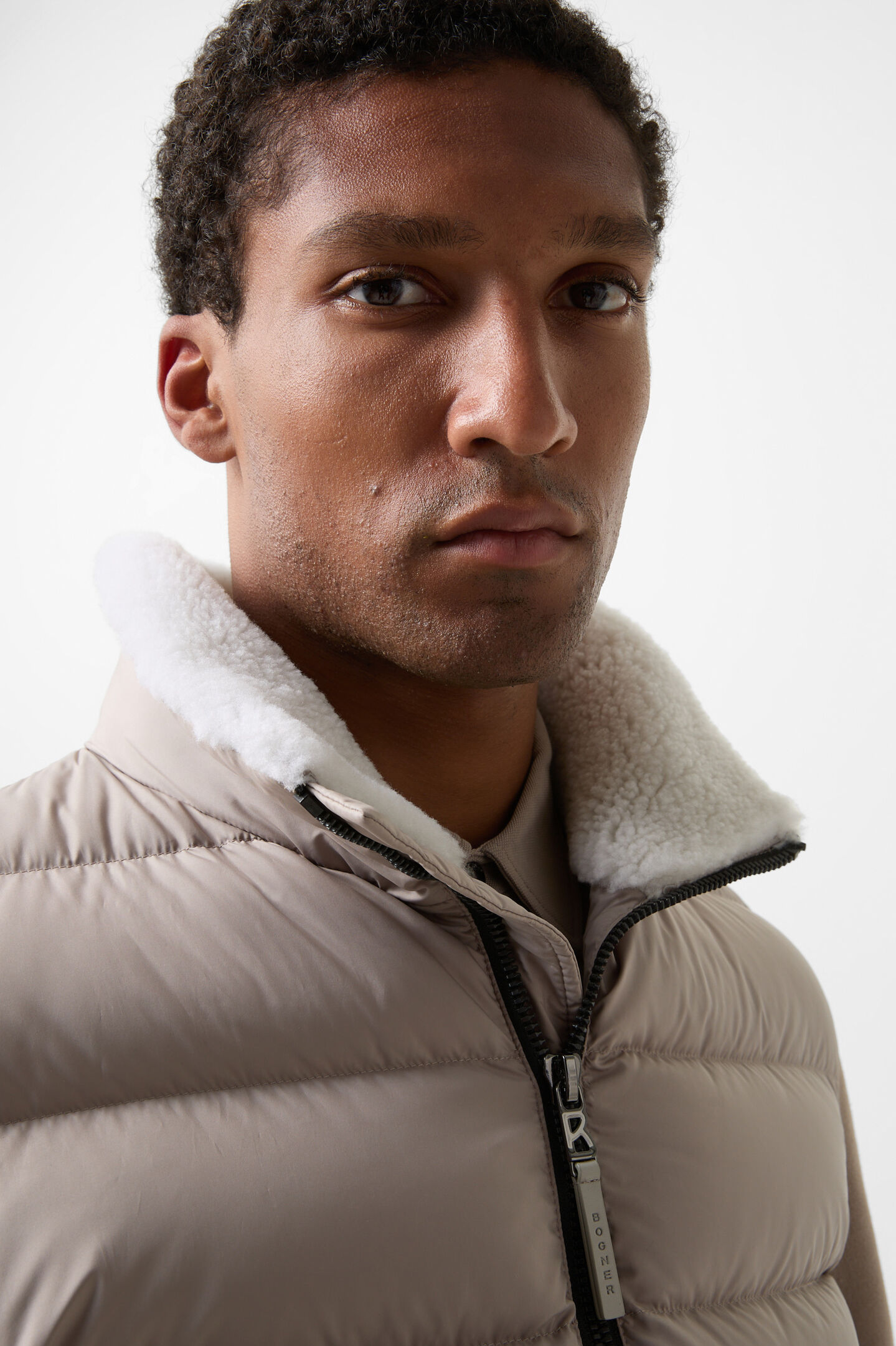 Aleco hybrid down jacket Greige