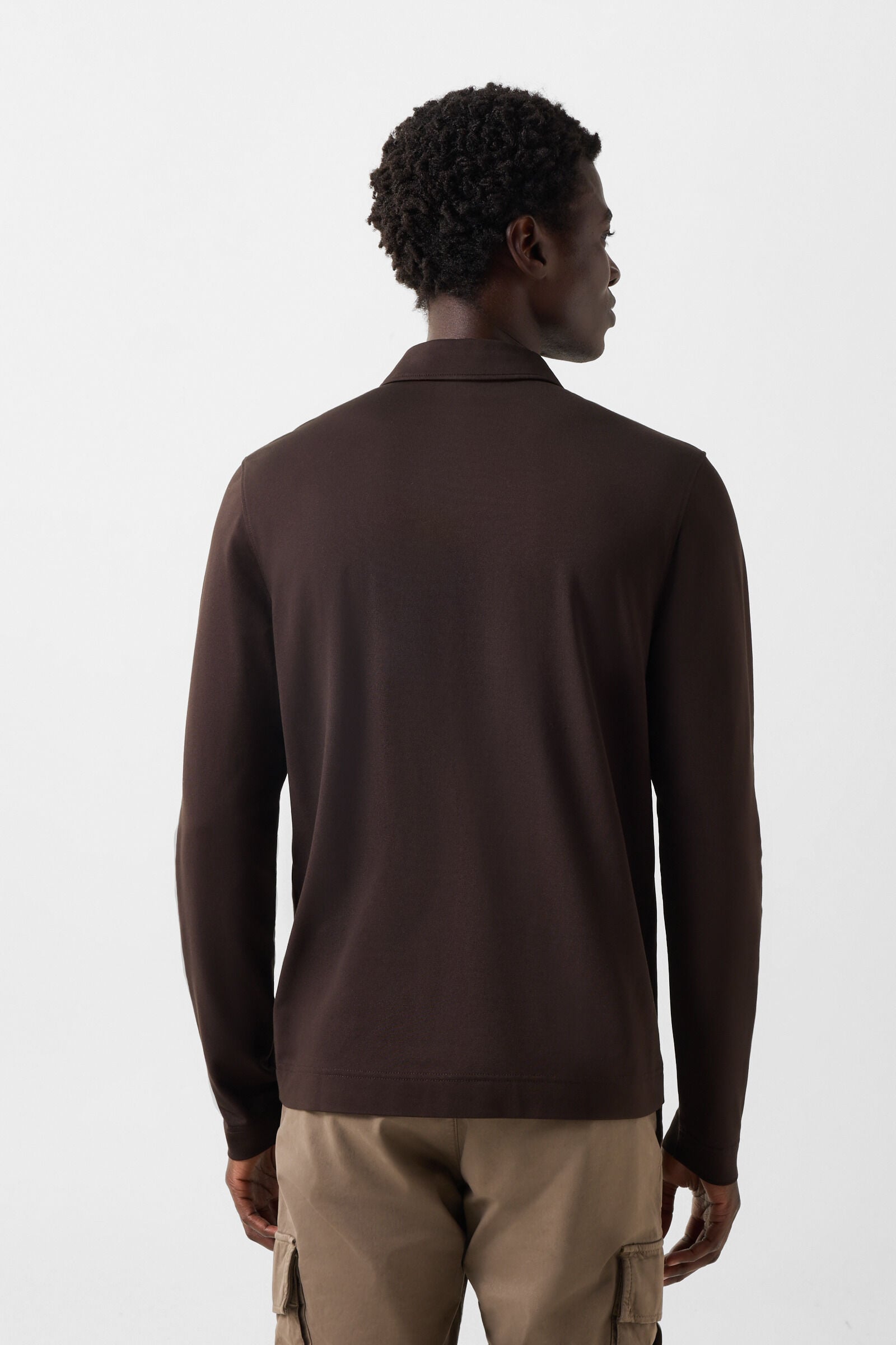 Polo-Longsleeve Timon Coffee
