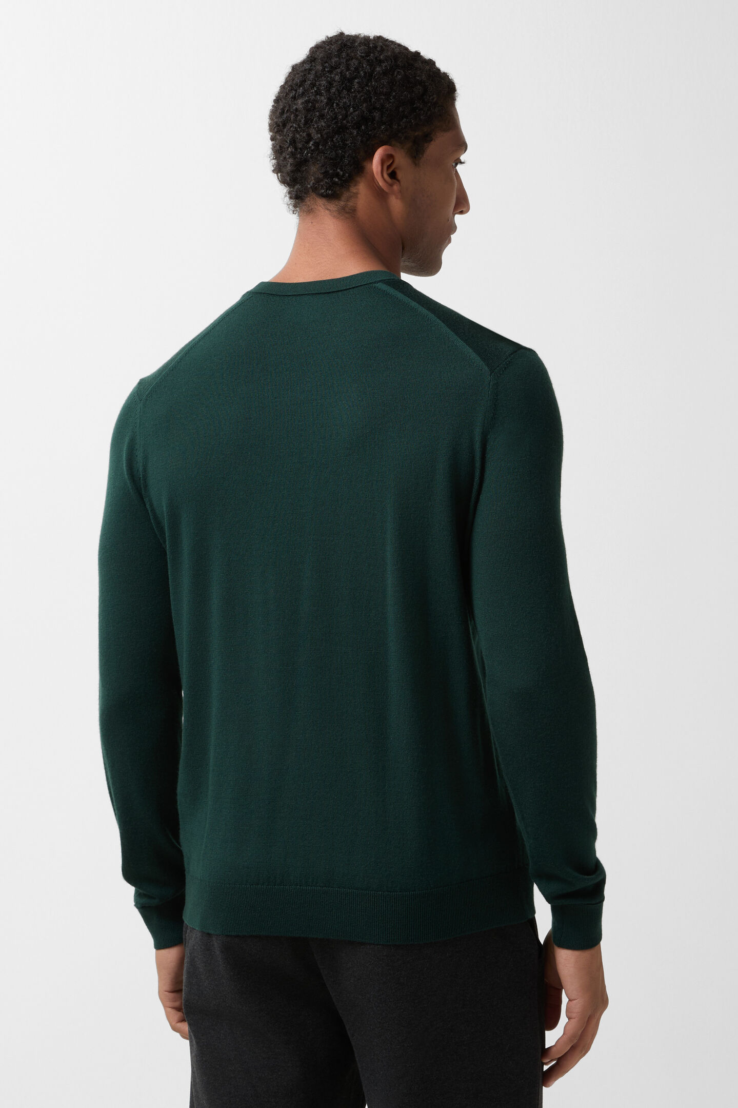 Feinstrick-Pullover Ole Dunkelgrün