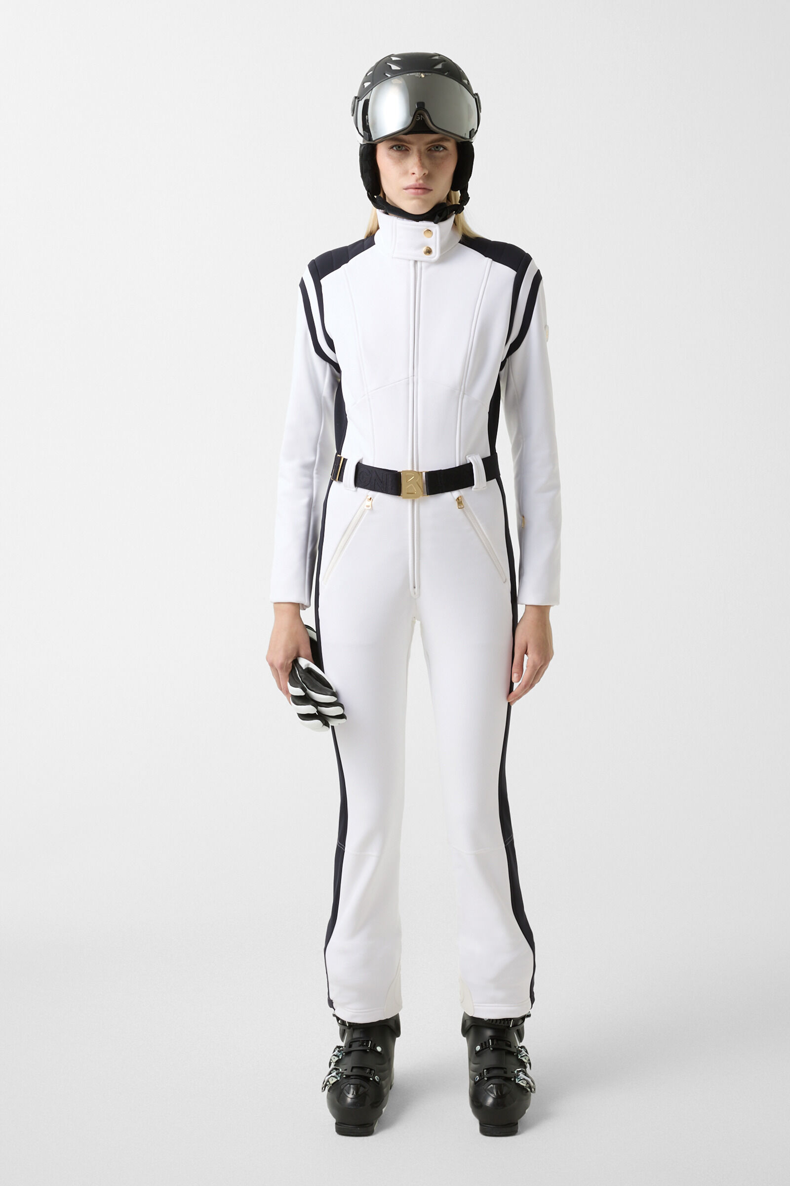 Combinaison de ski softshell Janny blanc/noir