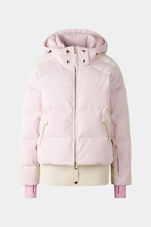 Cord-Skijacke Inka Rosa/Beige