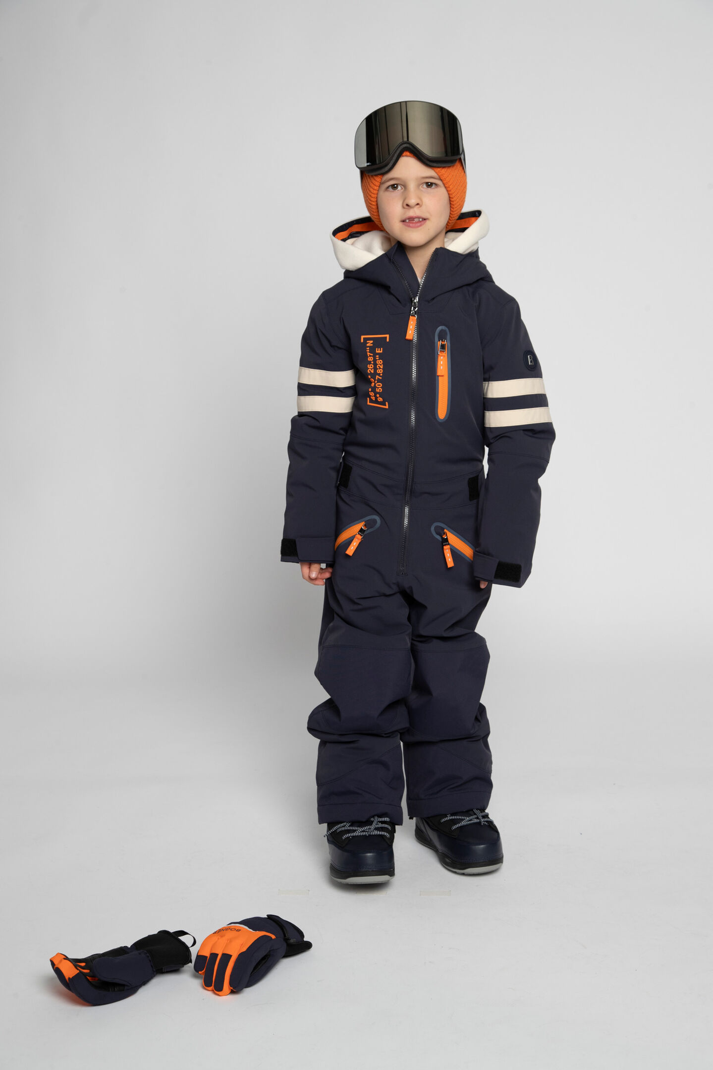 Kinderen ski-overall Poeder Marineblauw
