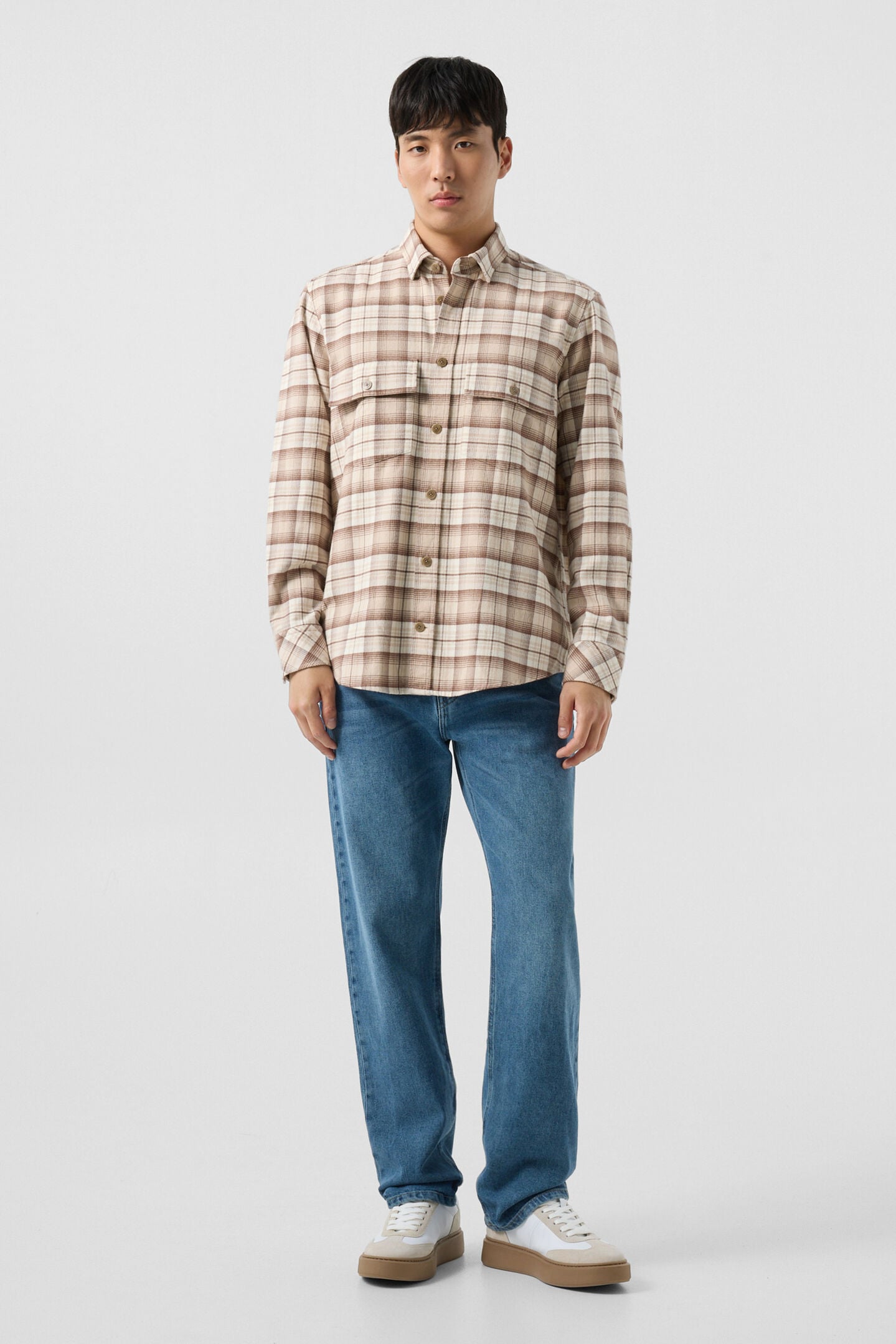 Heiko flannel shirt Brown/Beige