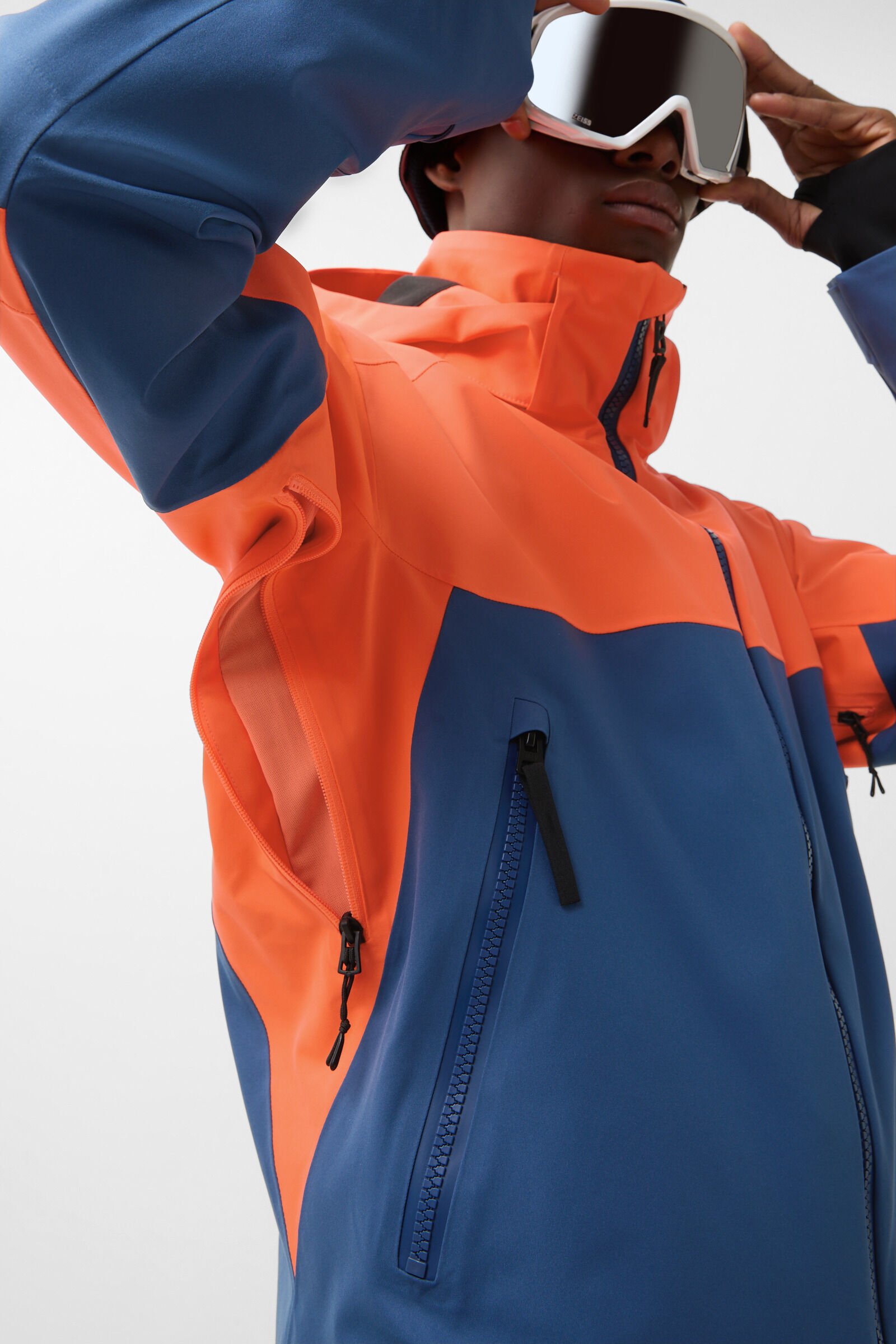 Halor ski jacket Neon orange/blue